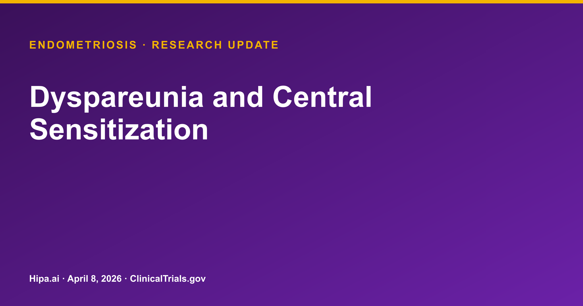 Endometriosis: Trial Results Posted on Dyspareunia and Pelvic Pain — research update card