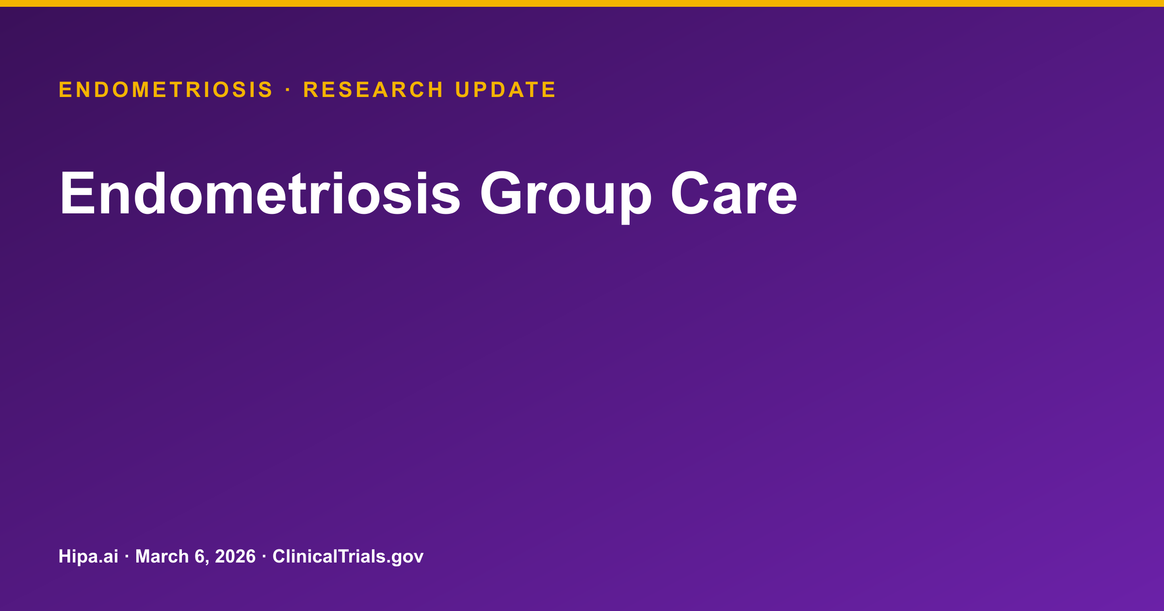 Endometriosis Group Care Shows Reductions in Pain, Anxiety, and Depression — research update card
