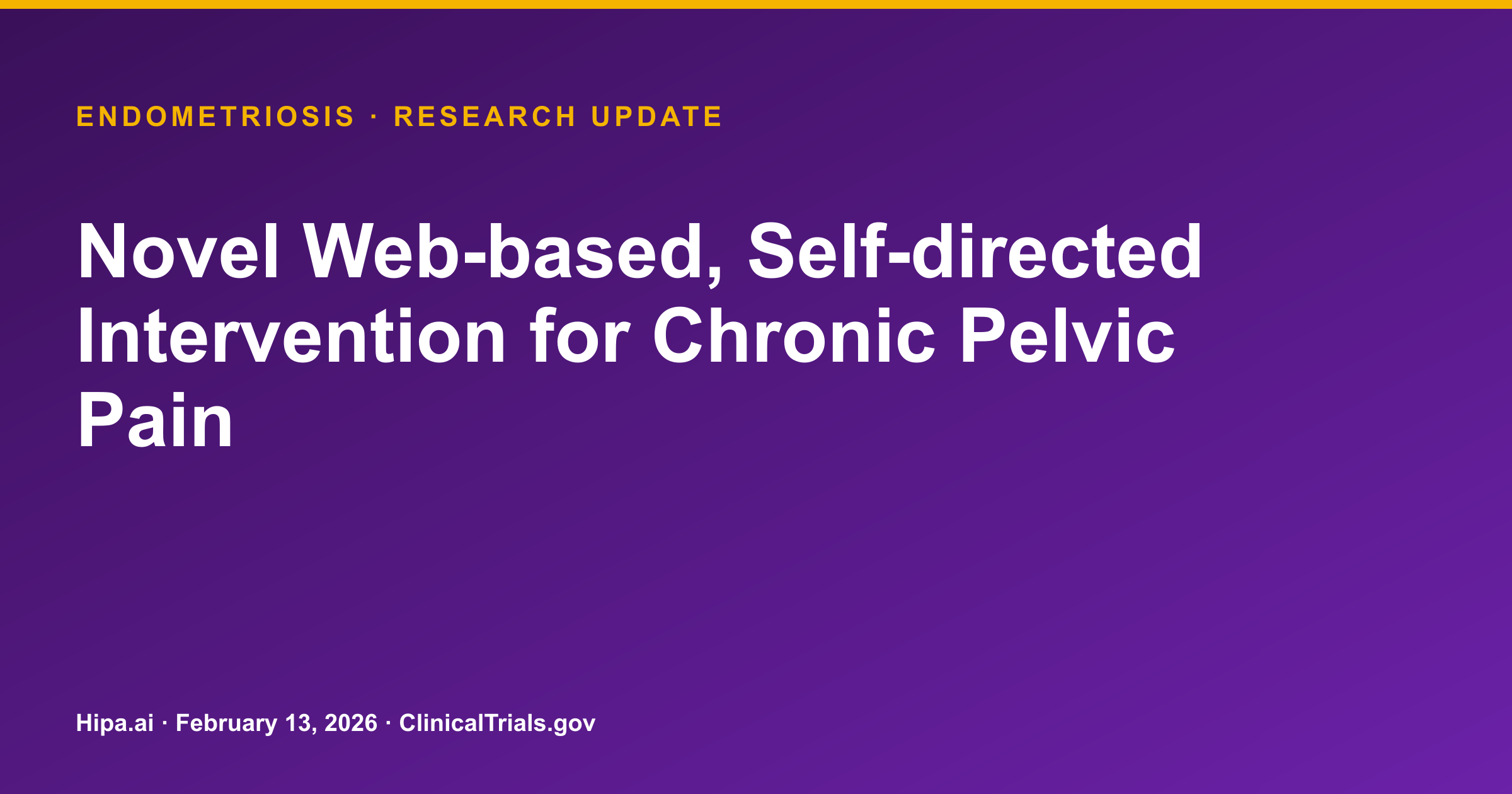 Endometriosis: Web-based Intervention Shows Higher Pain Interference Scores — research update card