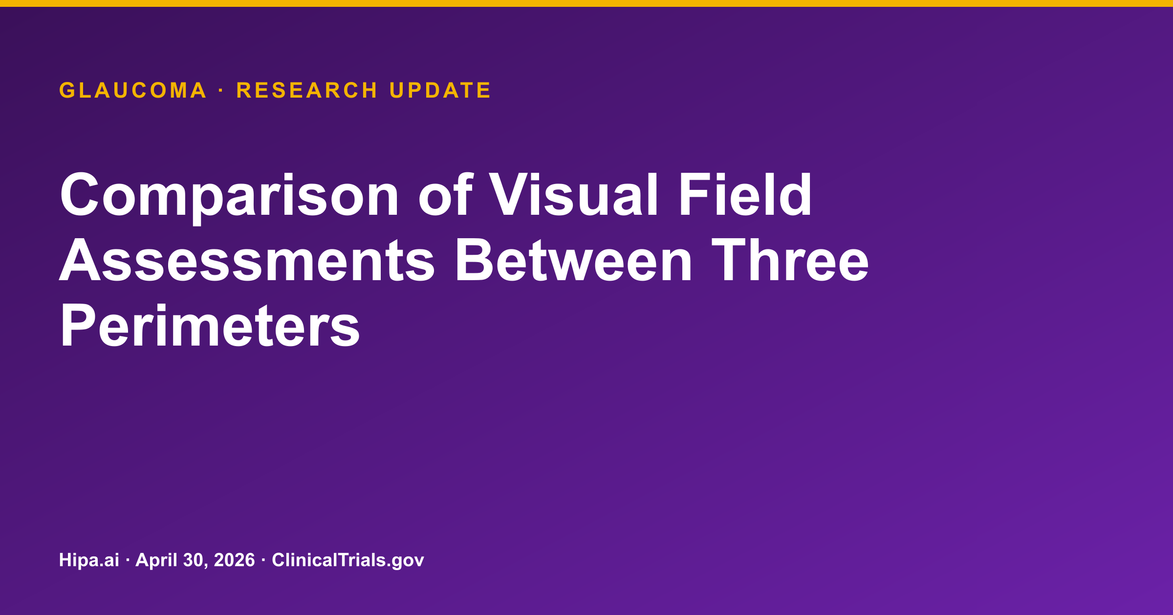 Glaucoma Visual Field: TEMPO Perimeter Shows Faster Acquisition Time — research update card