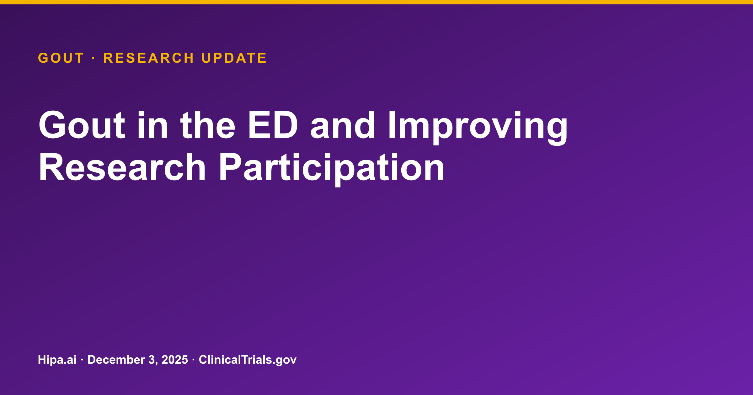 Gout Trial Results Show Increased Outpatient Visits in Intervention Group — research update card