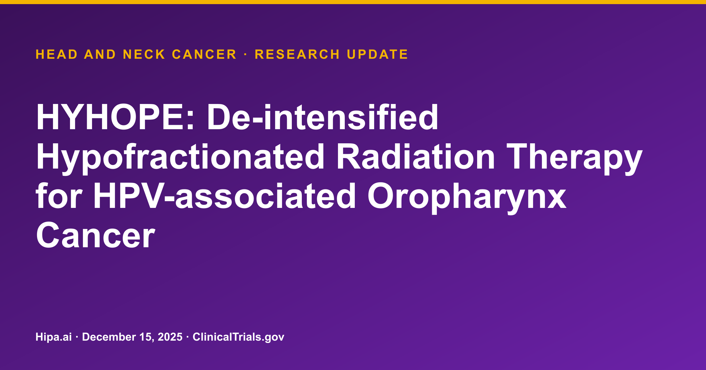 HPV-Associated Oropharynx Cancer: De-intensified Radiotherapy MTD Determined — research update card