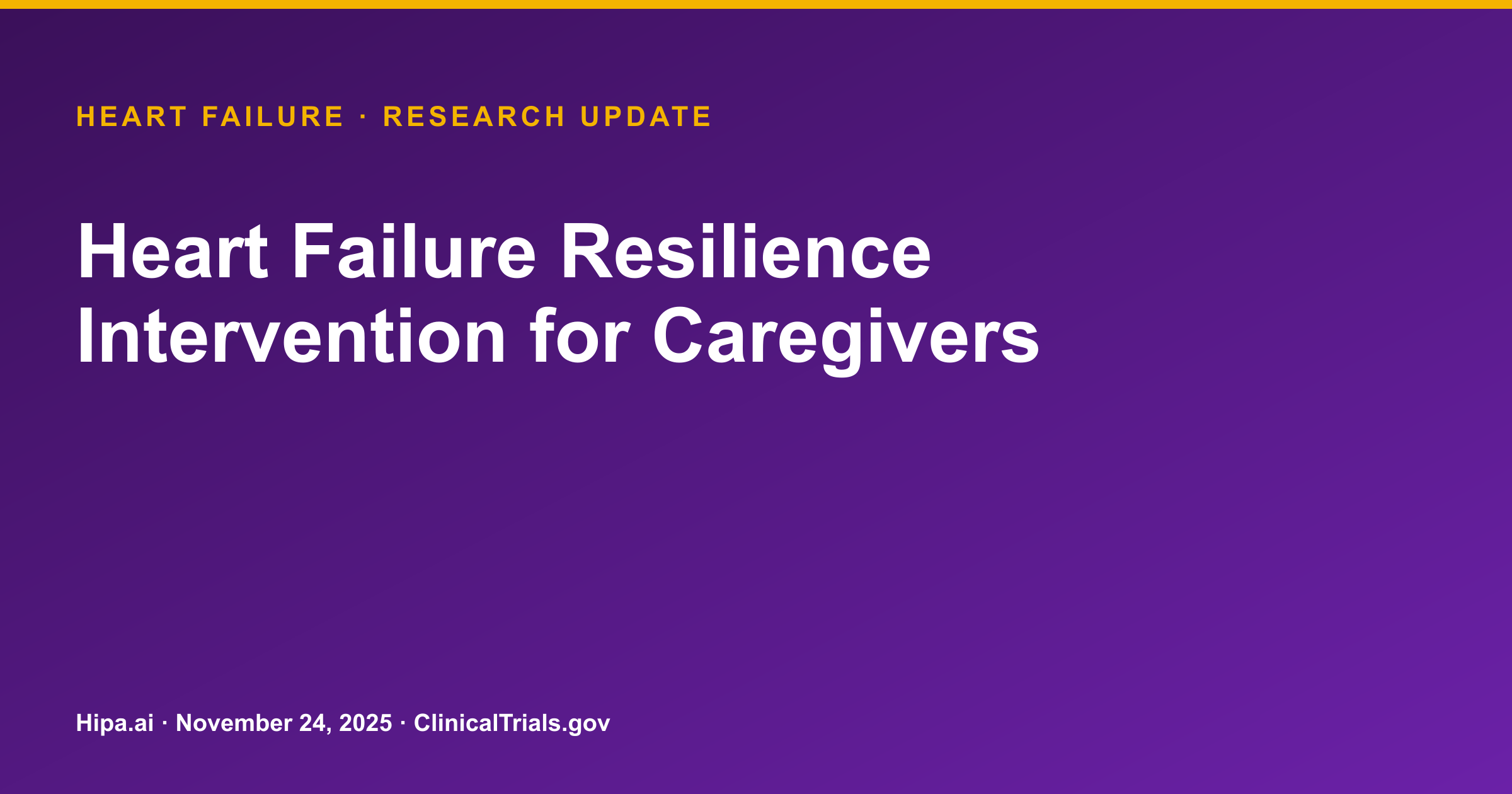 Heart Failure Caregiver Intervention Improves Goal Attainment, Reduces Burden — research update card