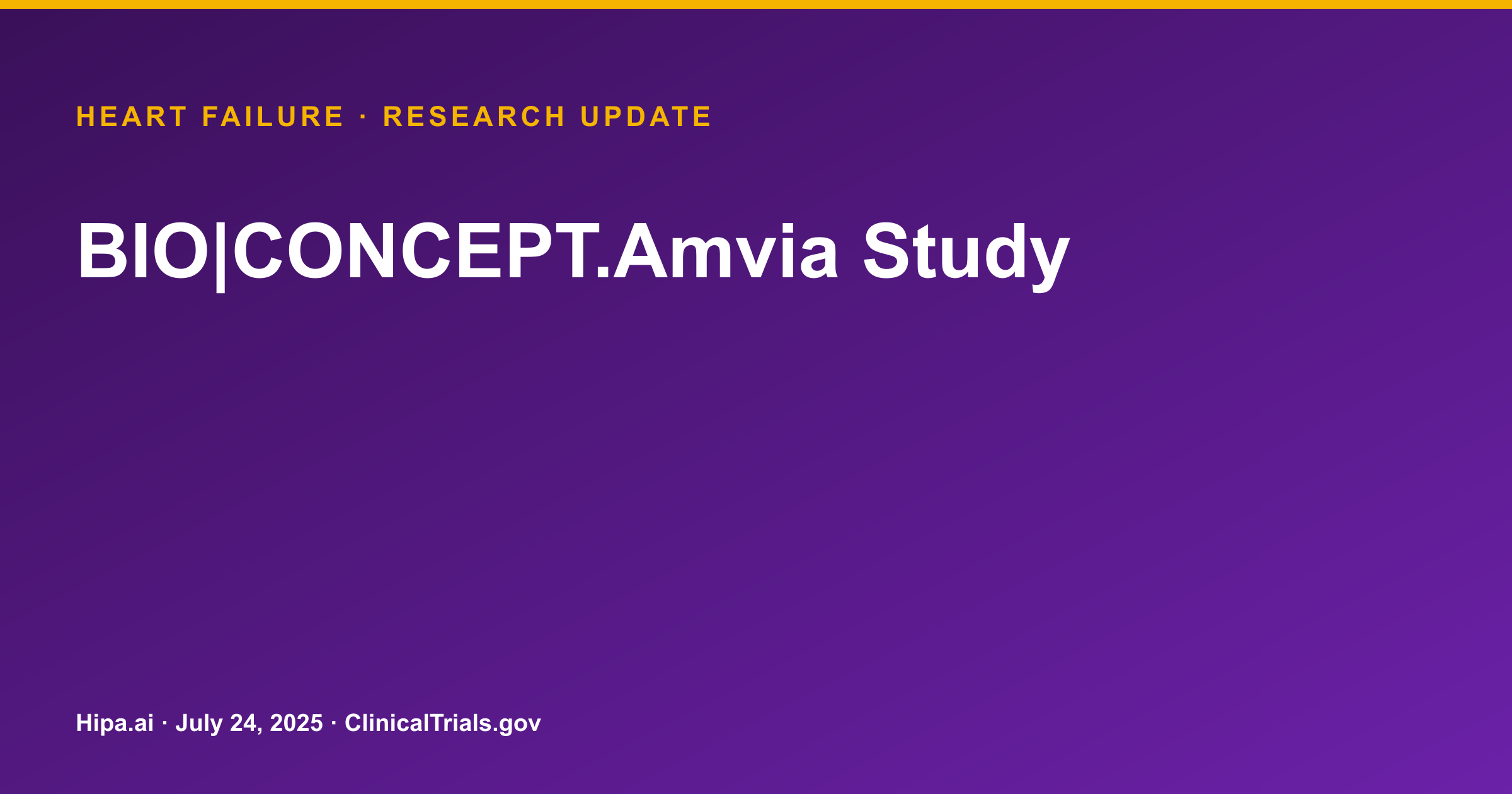 Heart Failure: Amvia Pacemaker Study Posts Safety and Performance Results — research update card