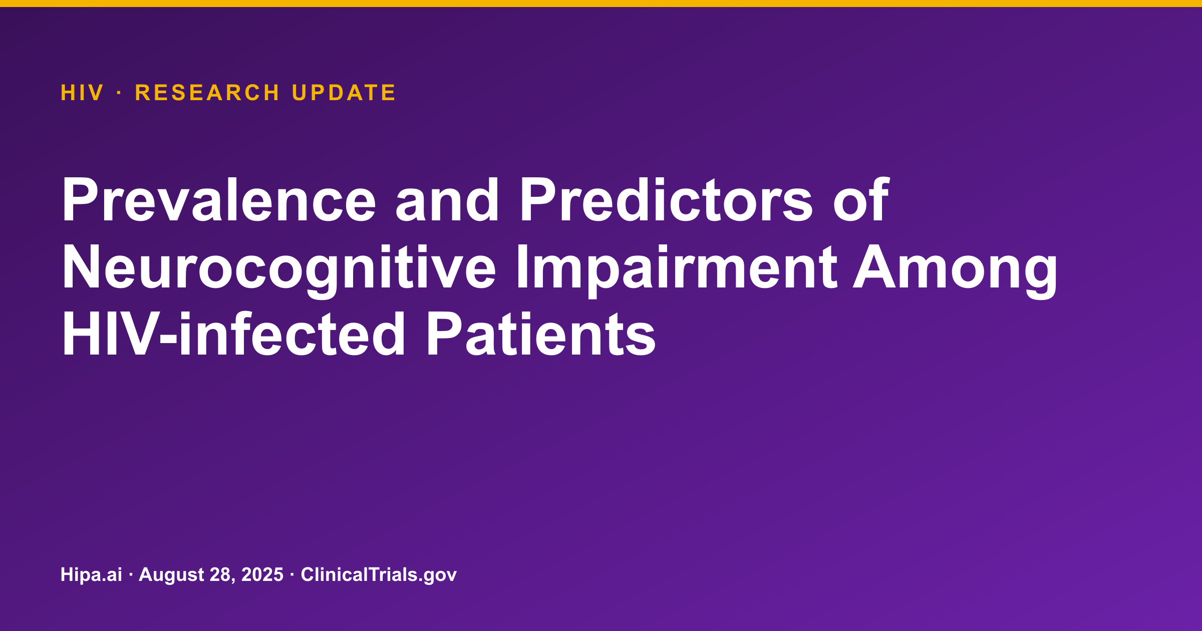 HIV: Lower Learning Impairment Prevalence in Military Cohort — research update card