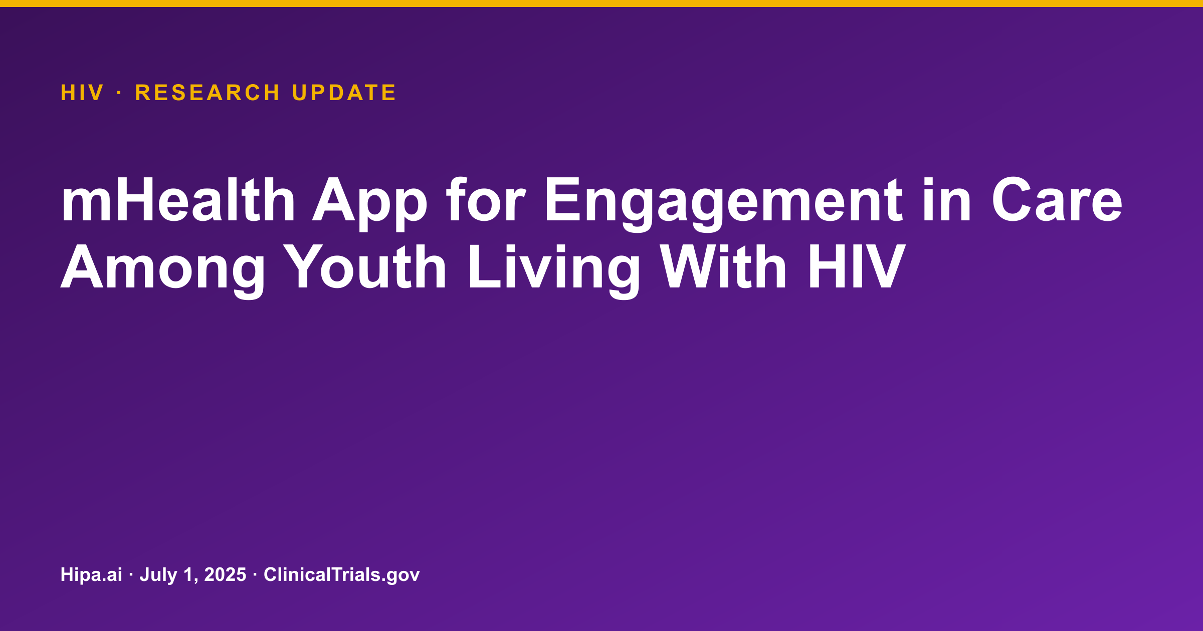 HIV mHealth App Shows Feasibility and Acceptability in Youth — research update card