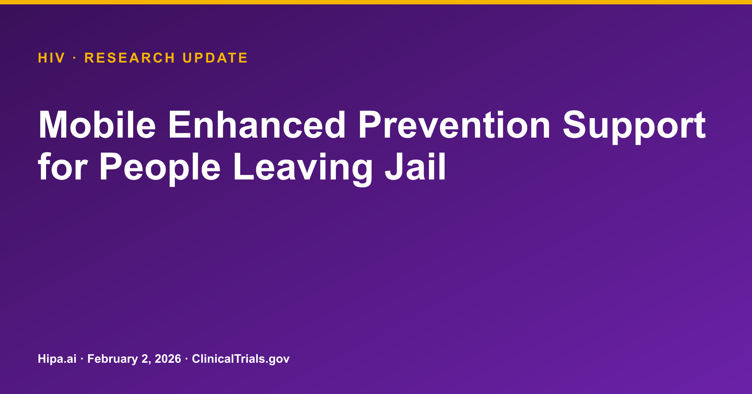 HIV Prevention App Boosts PrEP Initiation and Adherence in Jail-Released… — research update card
