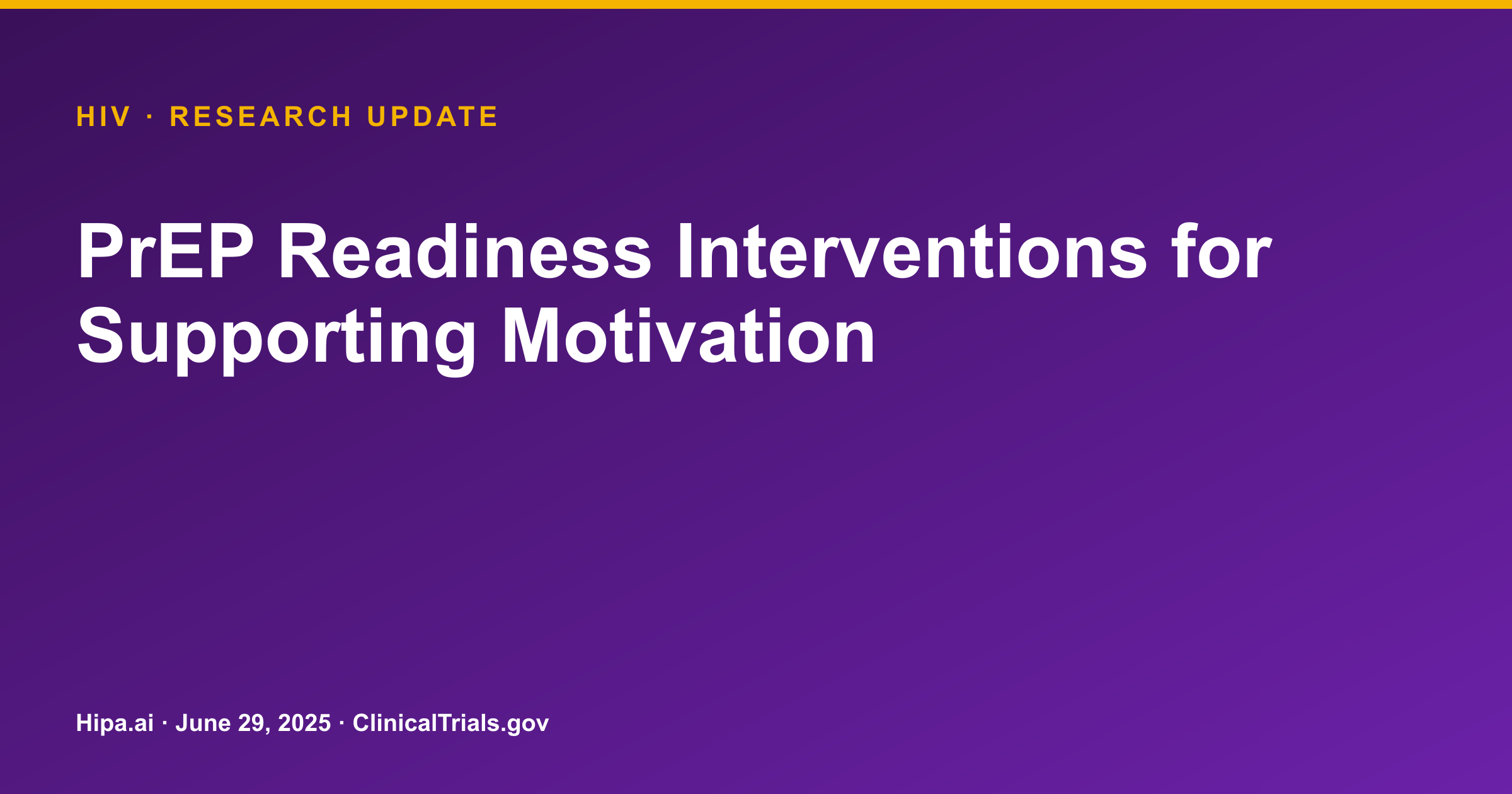 HIV PrEP Readiness Trial Results Posted, Showing Varied Uptake — research update card