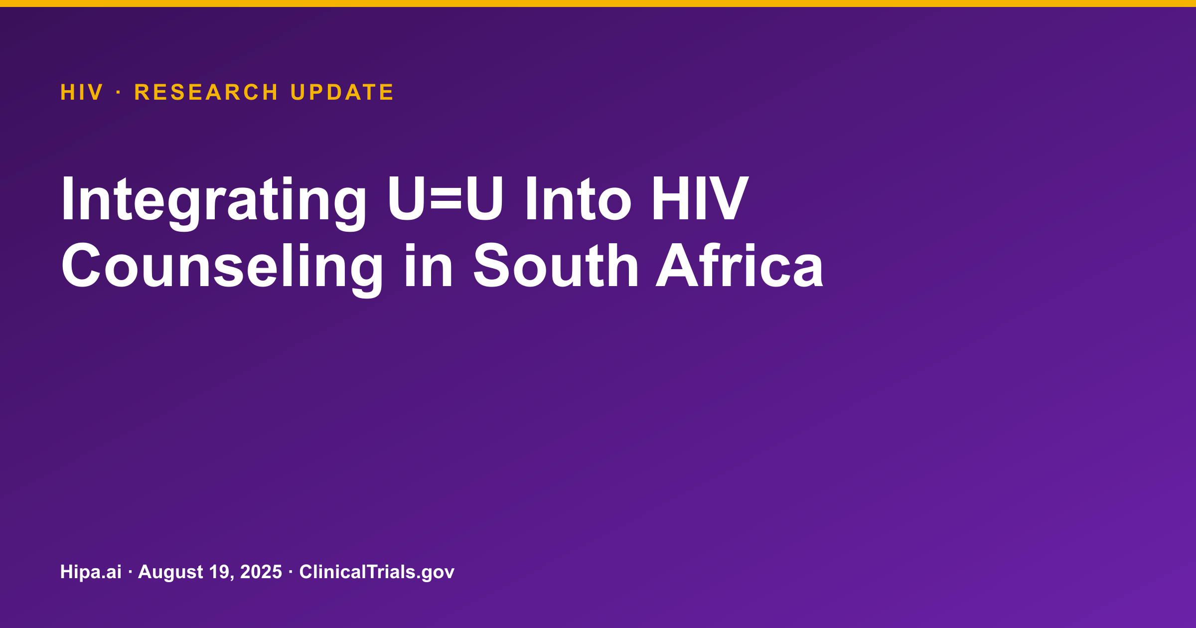 HIV: 'Undetectable & You' App Shows Higher Viral Suppression — research update card