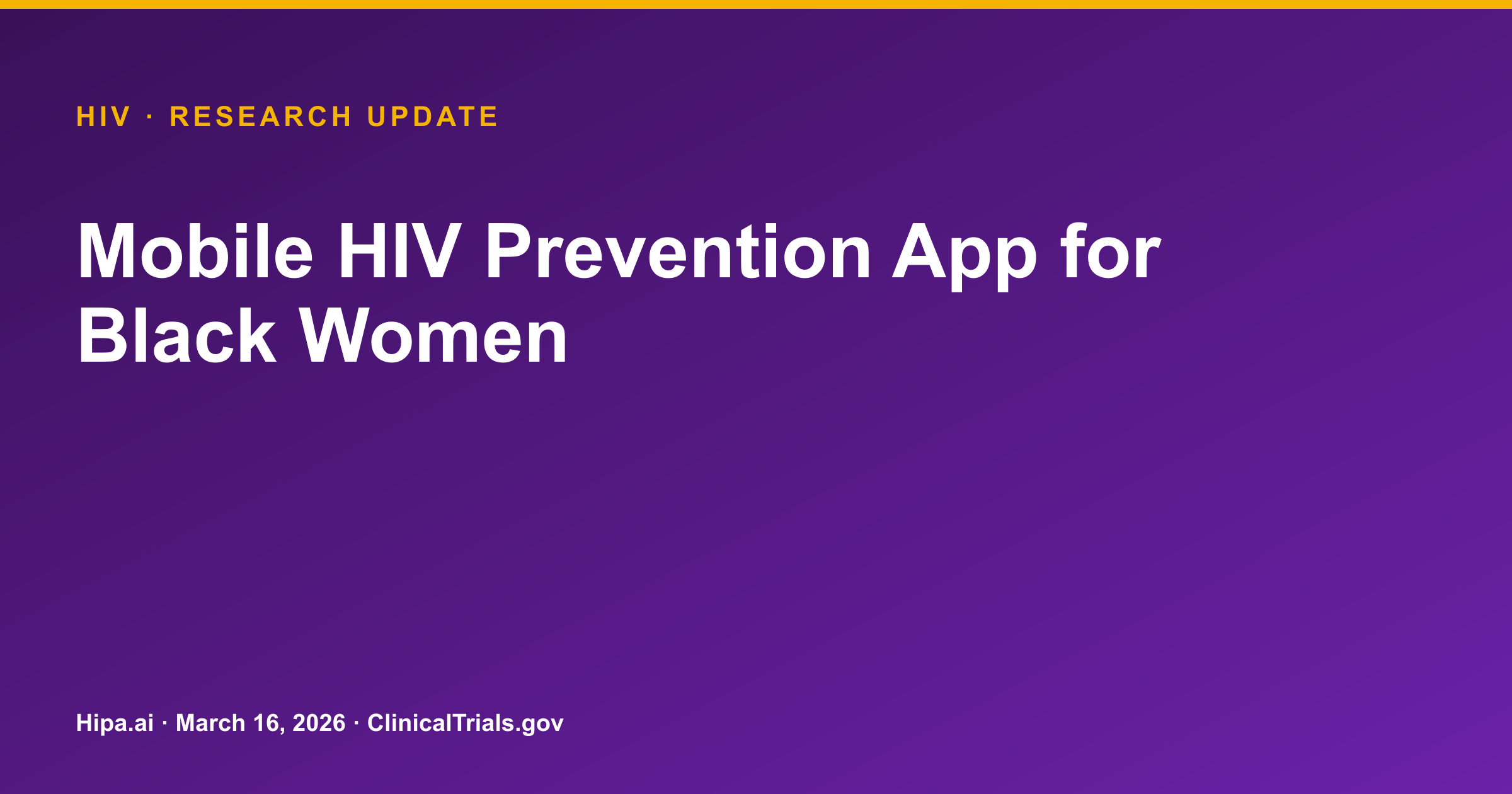 HIV Prevention App for Black Women: Usability and Retention Results Posted — research update card