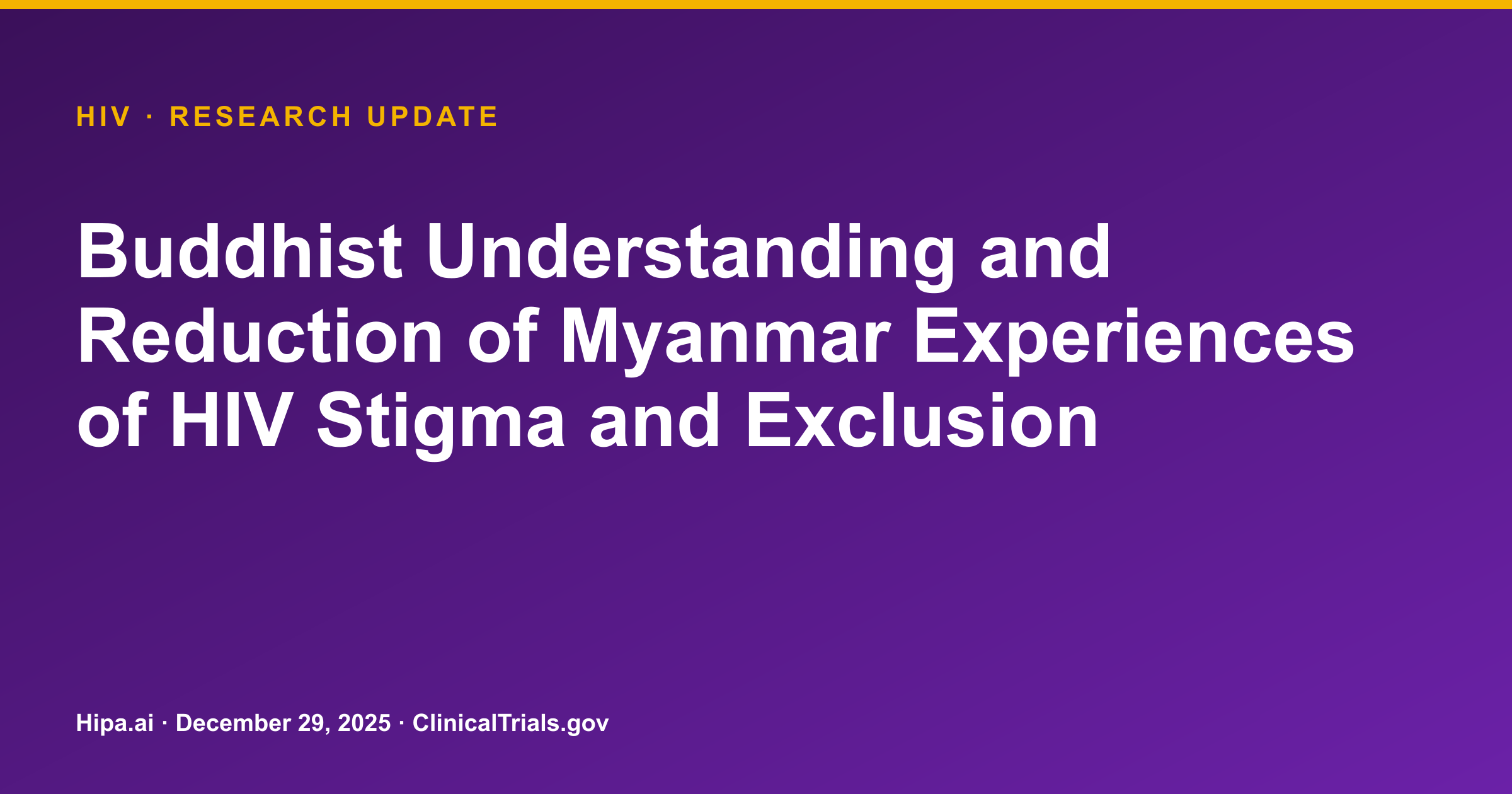 HIV Stigma Reduction Trial Posts Results with Significant Score Changes — research update card