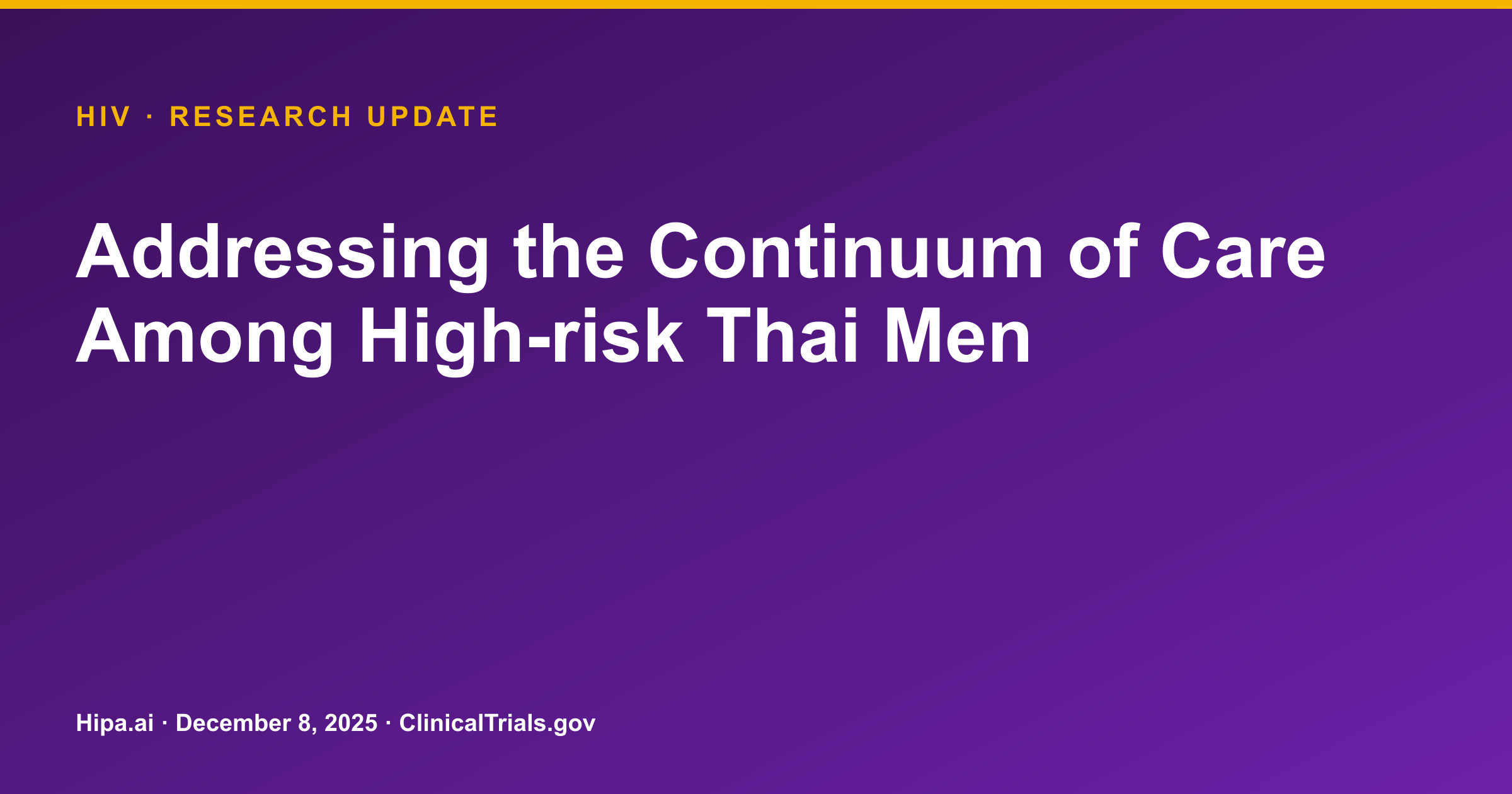 HIV Prevention Intervention Results Posted for Thai Men — research update card