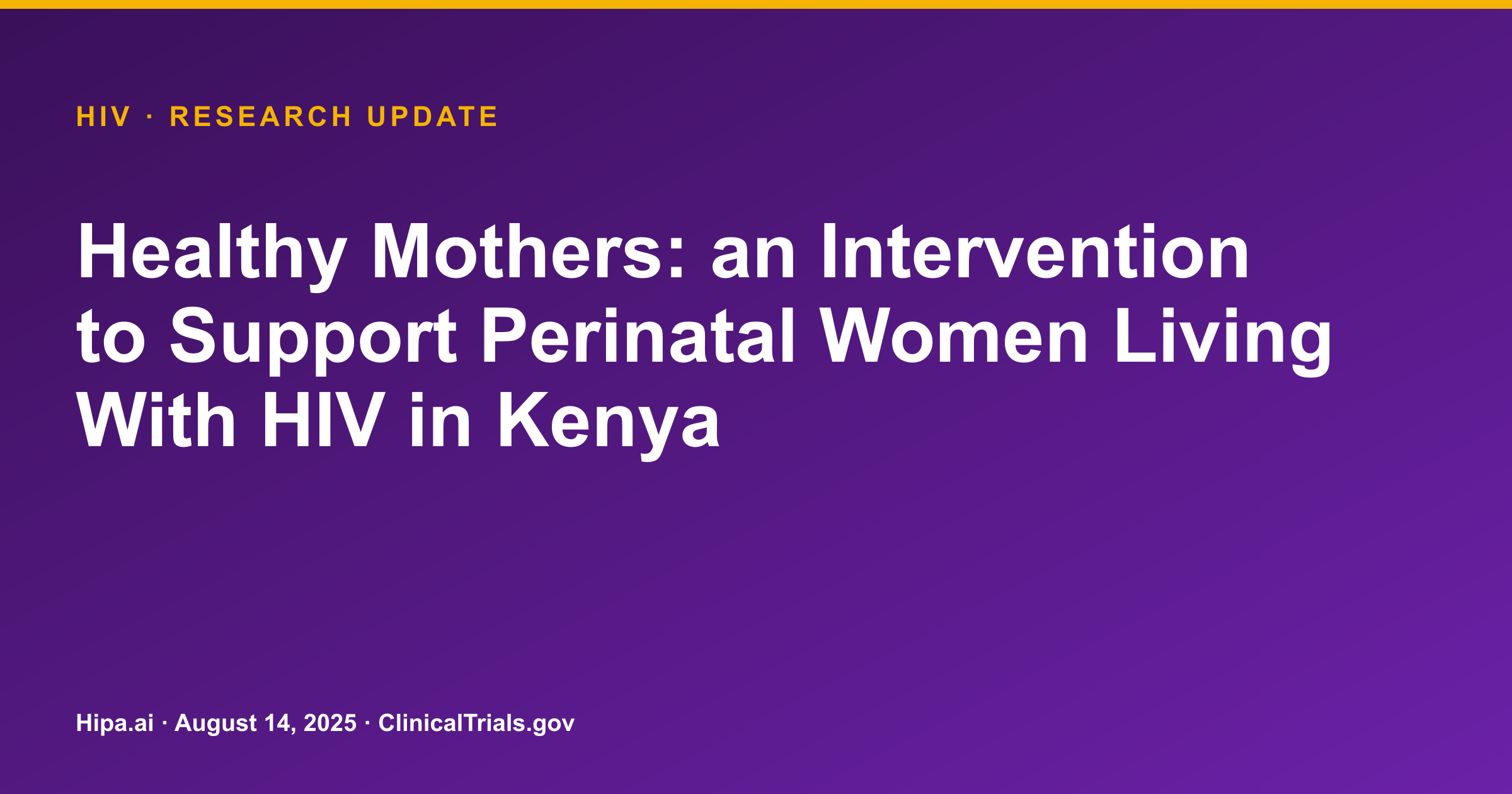 HIV: Perinatal Support and Cash Linked to Higher Exclusive Breastfeeding — research update card