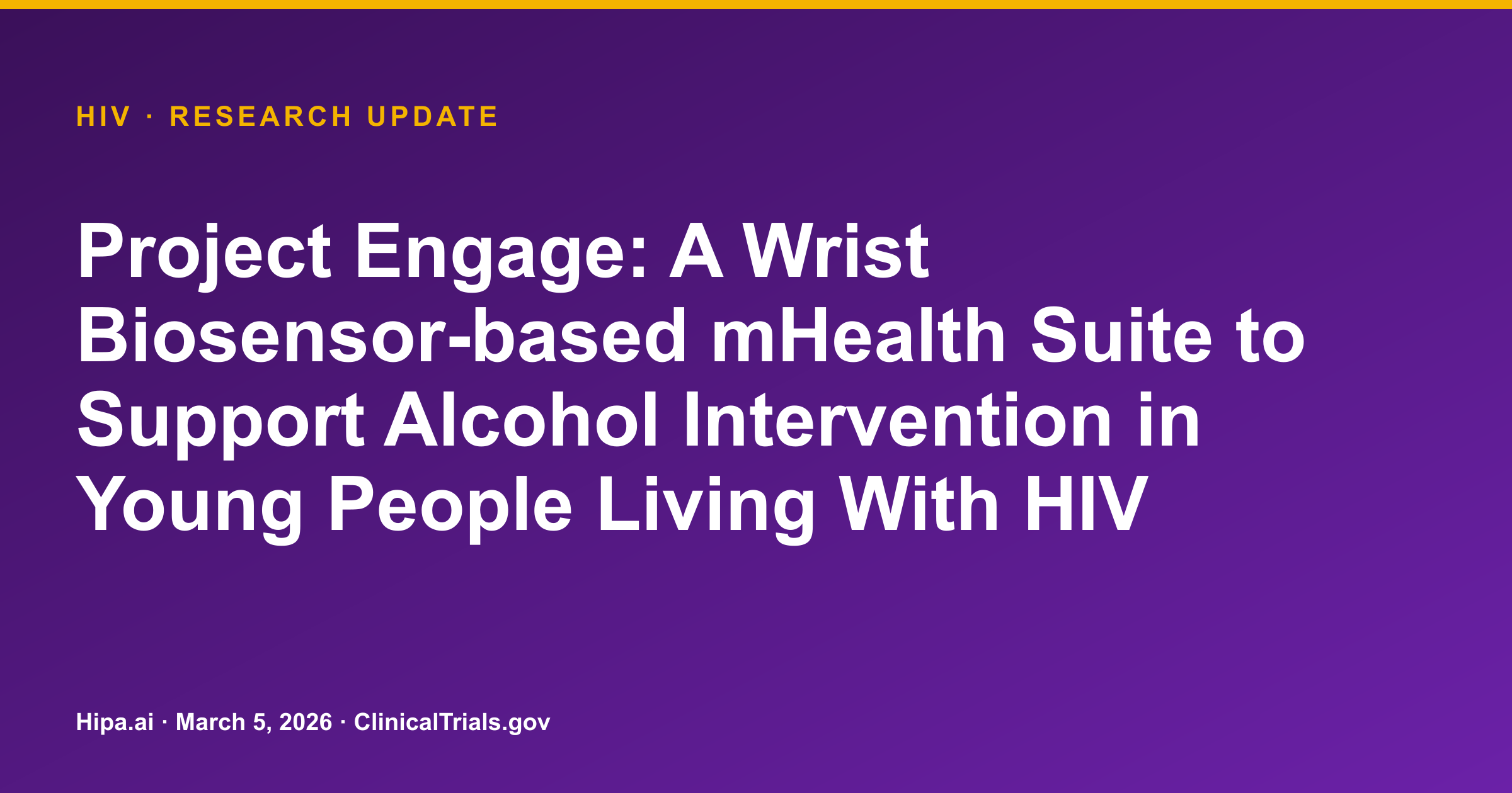 HIV: Biosensor mHealth Suite Shows No Significant Impact on Engagement — research update card