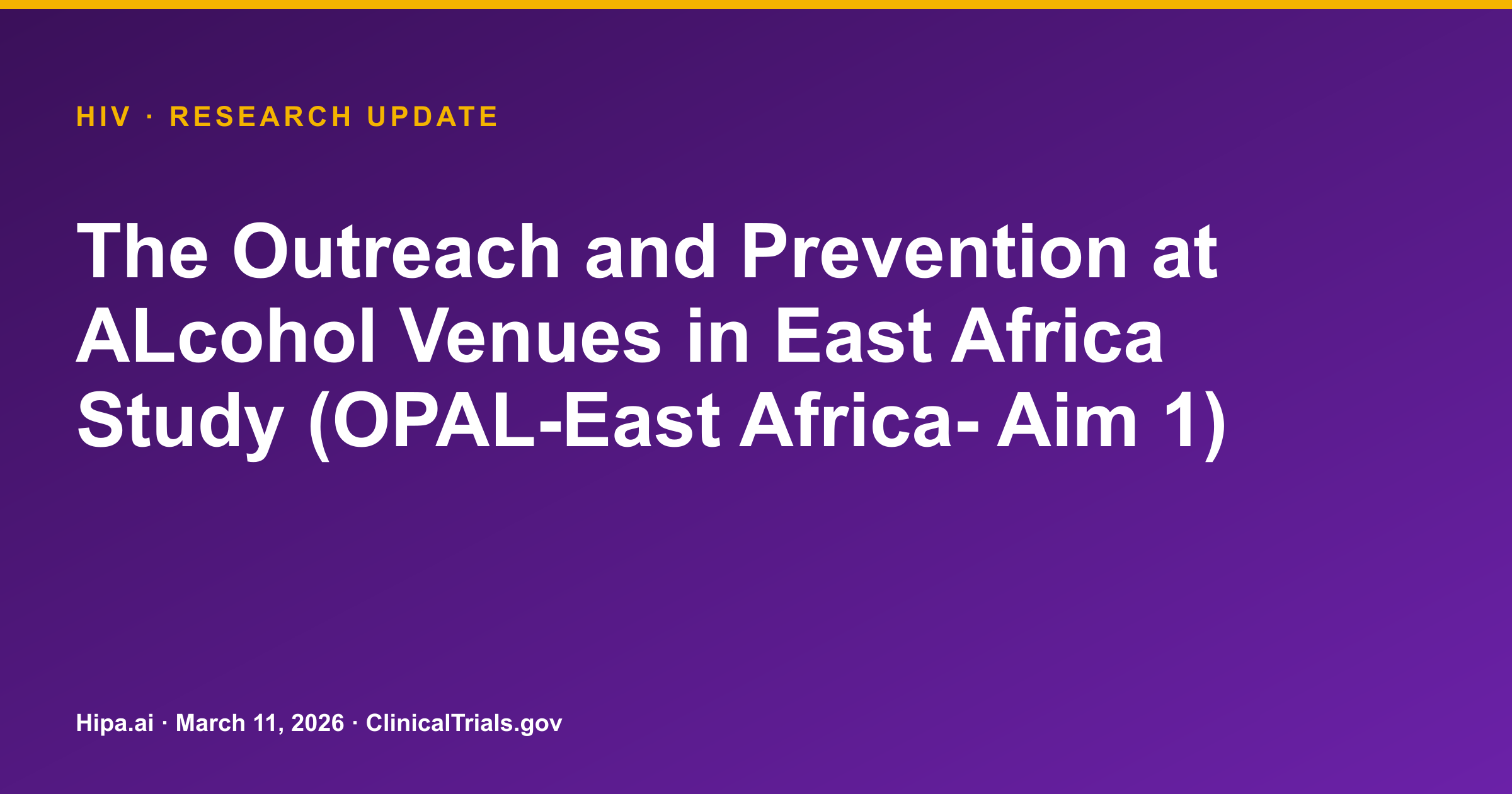 HIV Prevention Uptake Similar in Outreach Study at East African Venues — research update card