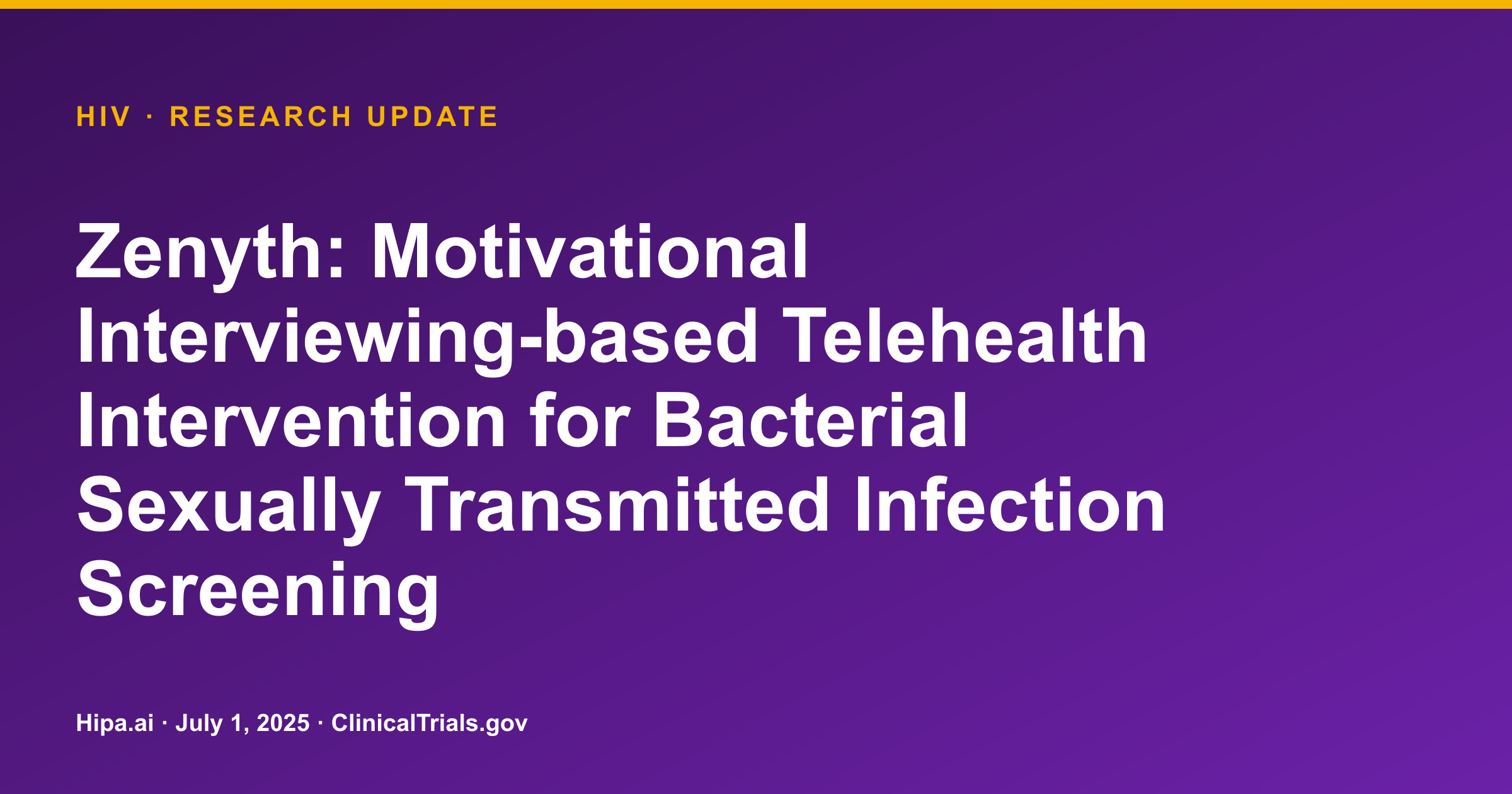 HIV: Telehealth Intervention Shows High Engagement for STI Screening — research update card