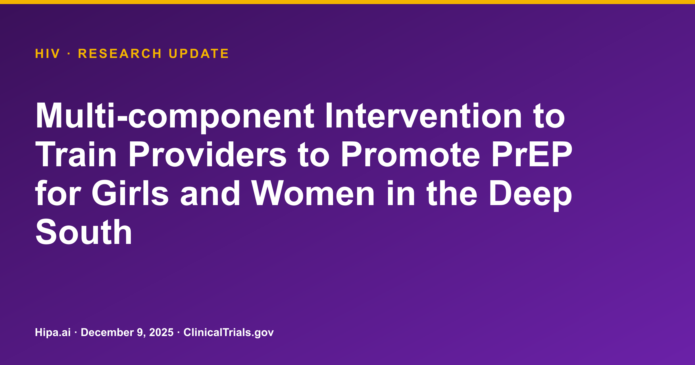 HIV: PrEP Pro Training Intervention Shows High Feasibility and Acceptability — research update card