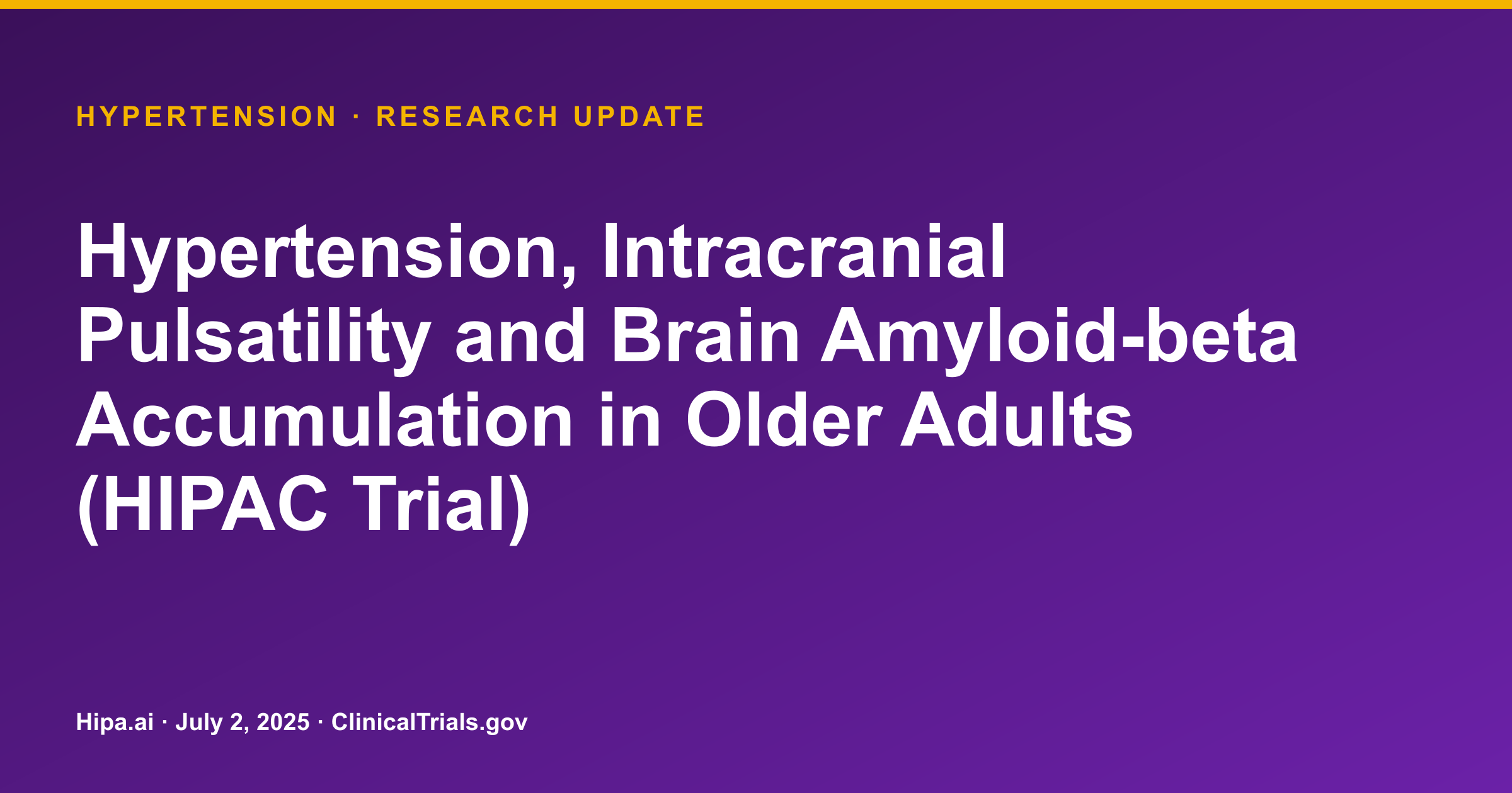 Hypertension Trial Shows Reduced Brain White Matter Hyperintensity — research update card