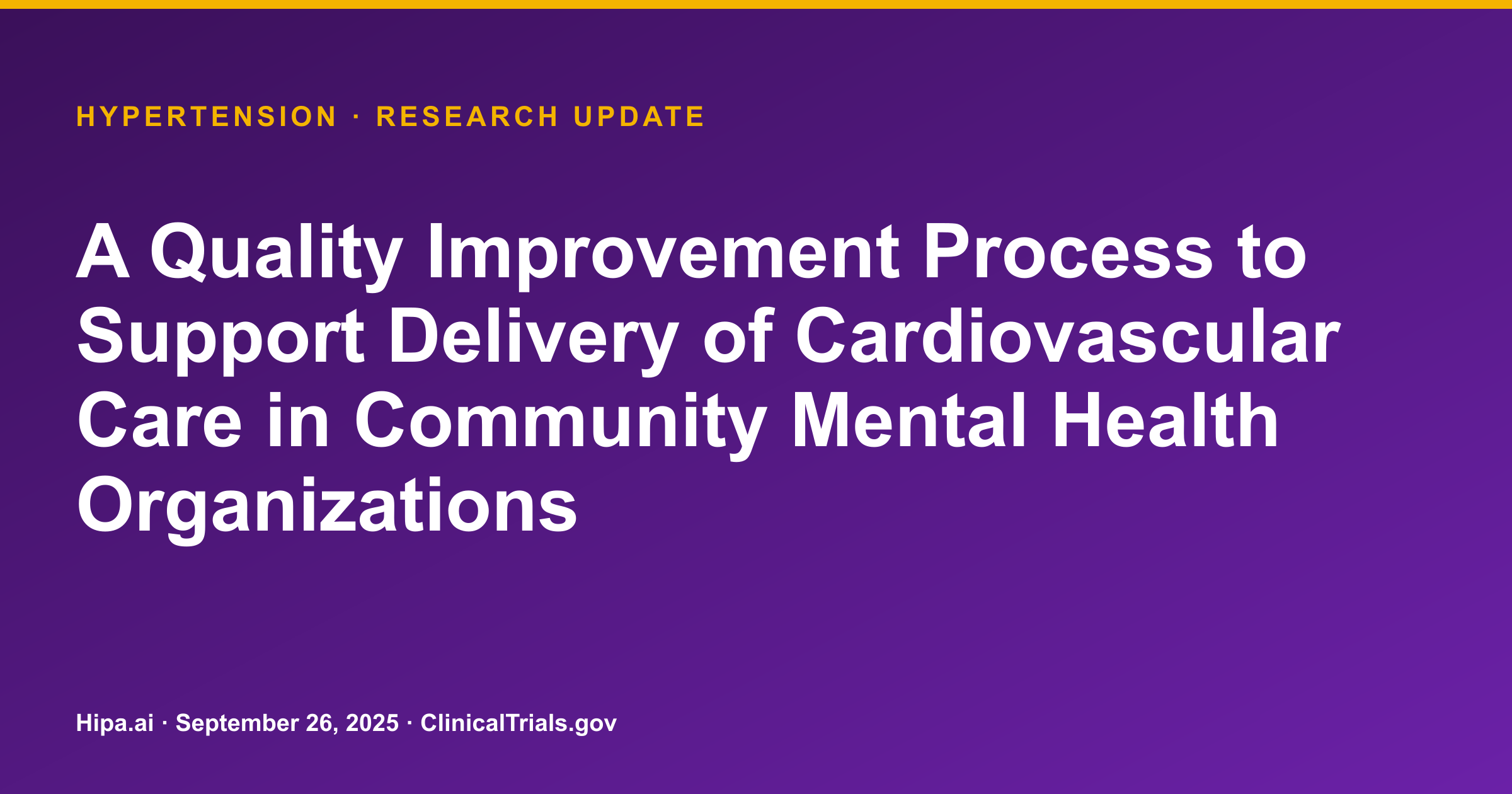 Hypertension: Quality Improvement Process Shows Positive Mean Difference in… — research update card