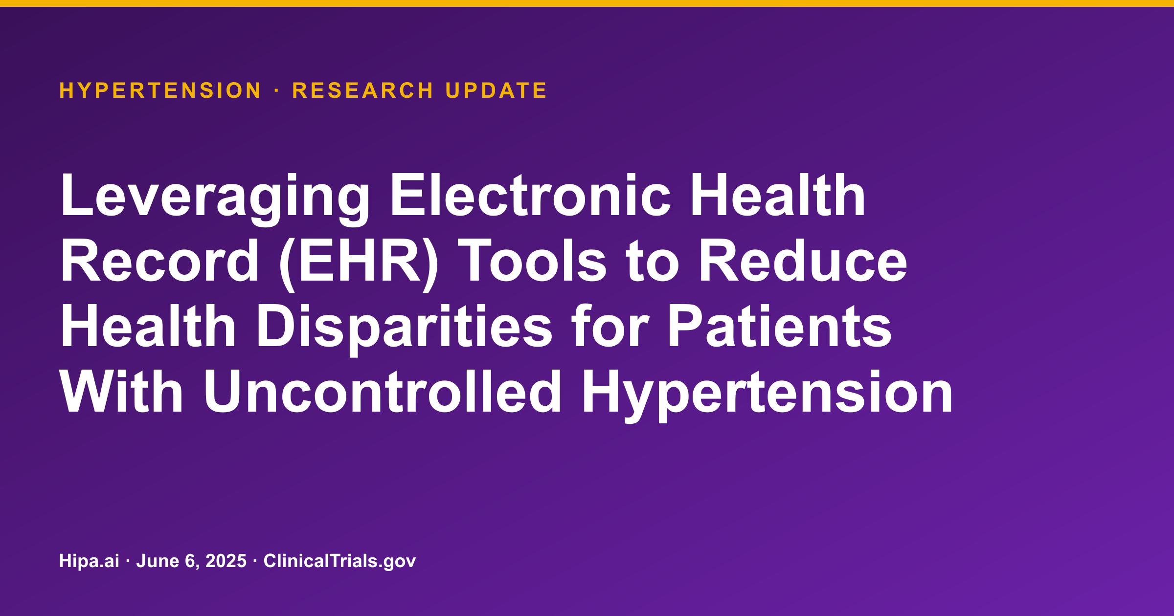 Hypertension: EHR Intervention Shows Modest Improvement in BP Control — research update card
