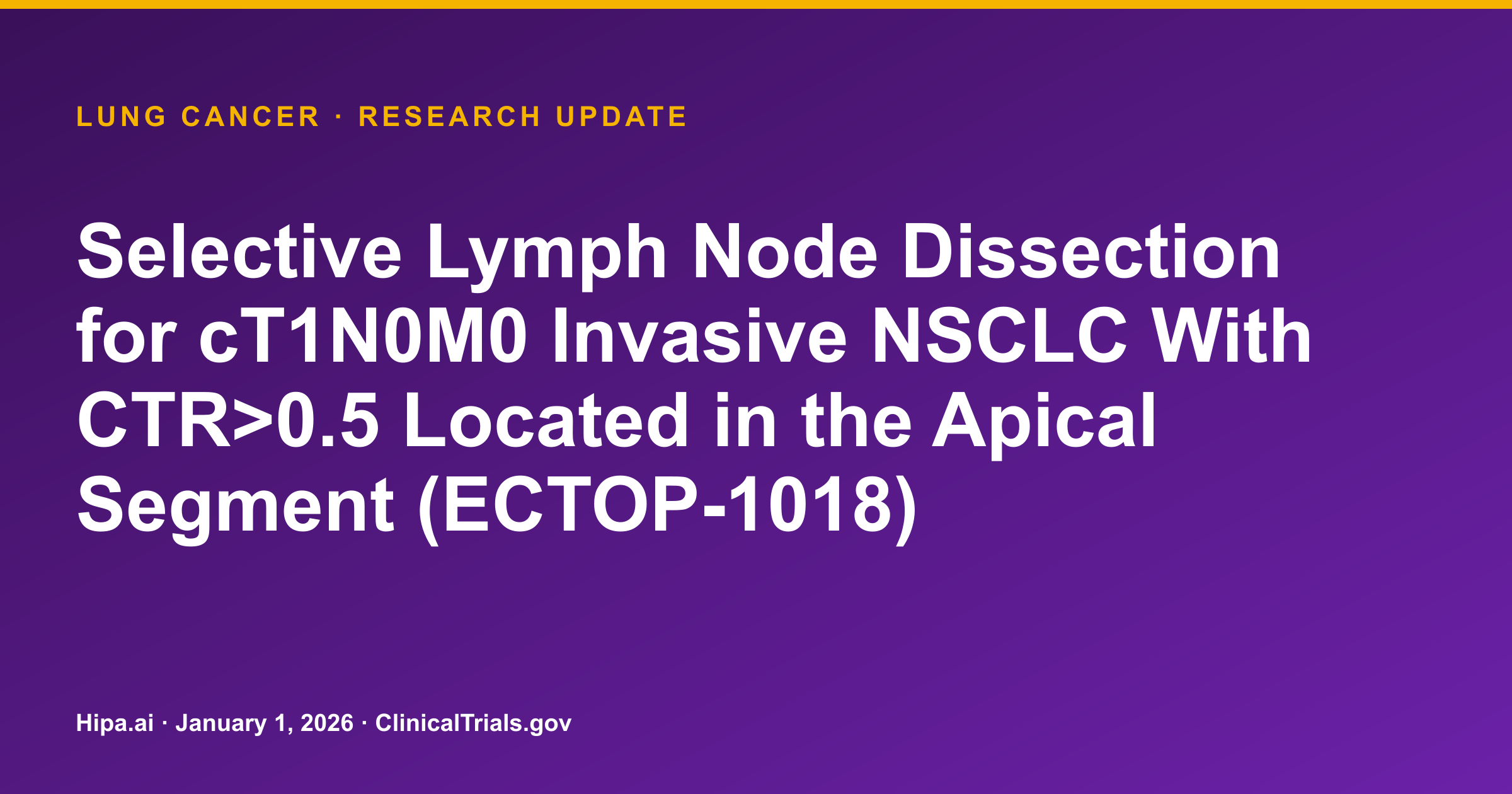 Non-small cell lung cancer trial completes Phase 3 primary endpoint — research update card