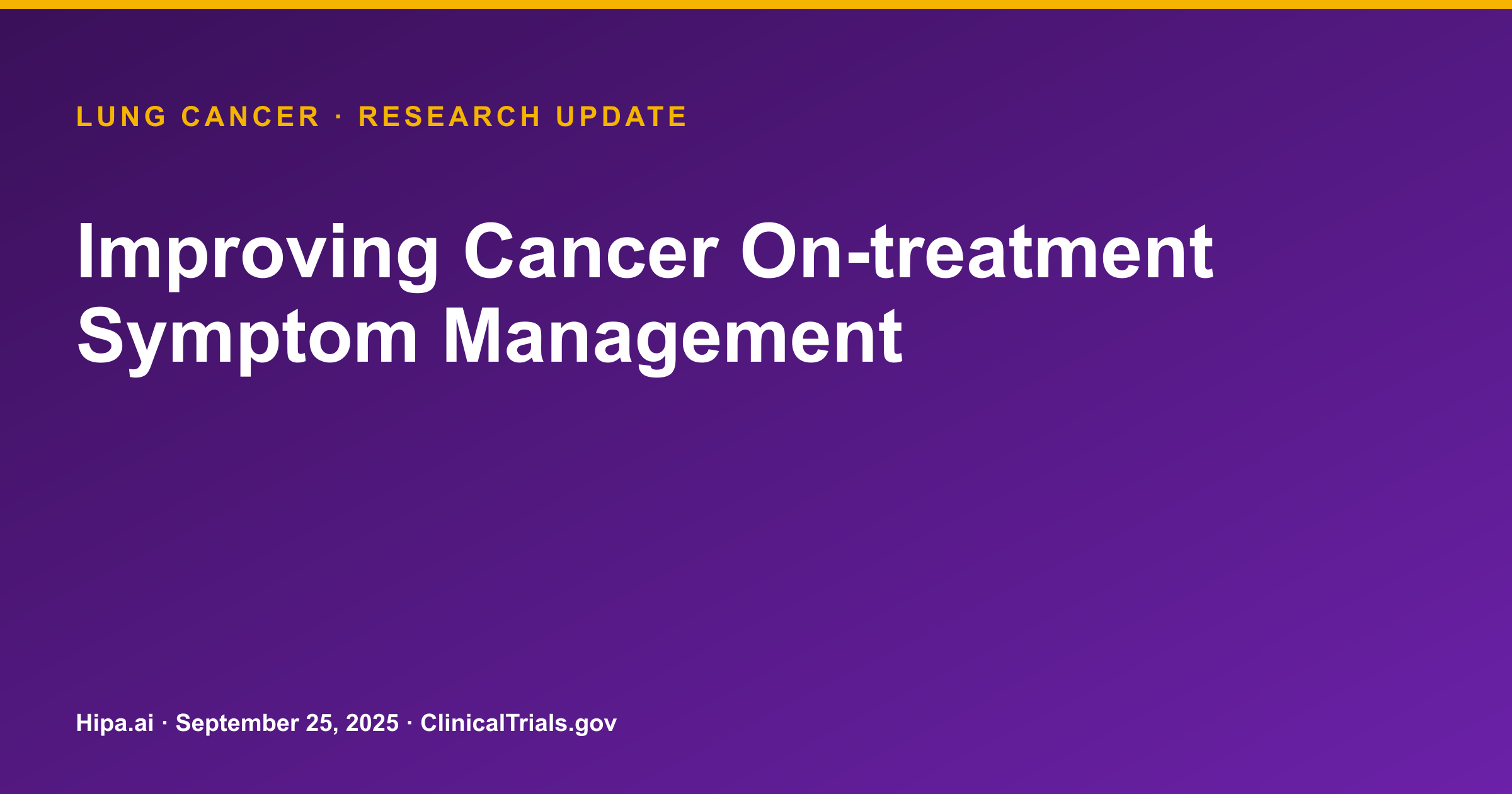 Improving Cancer On-treatment Symptom Management Trial Results Posted — research update card