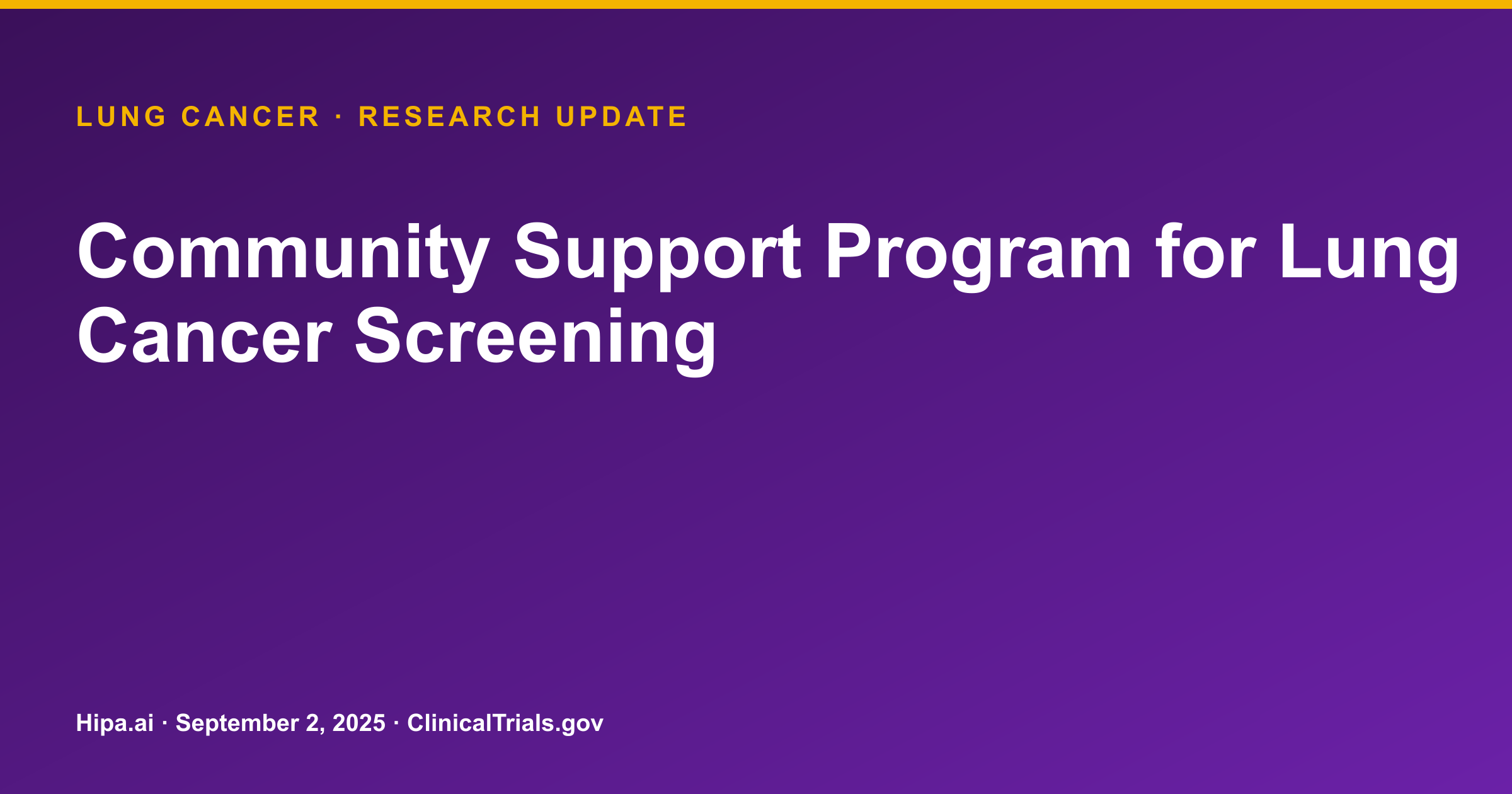Lung Cancer: Community Support Program Improves Screening Attendance — research update card