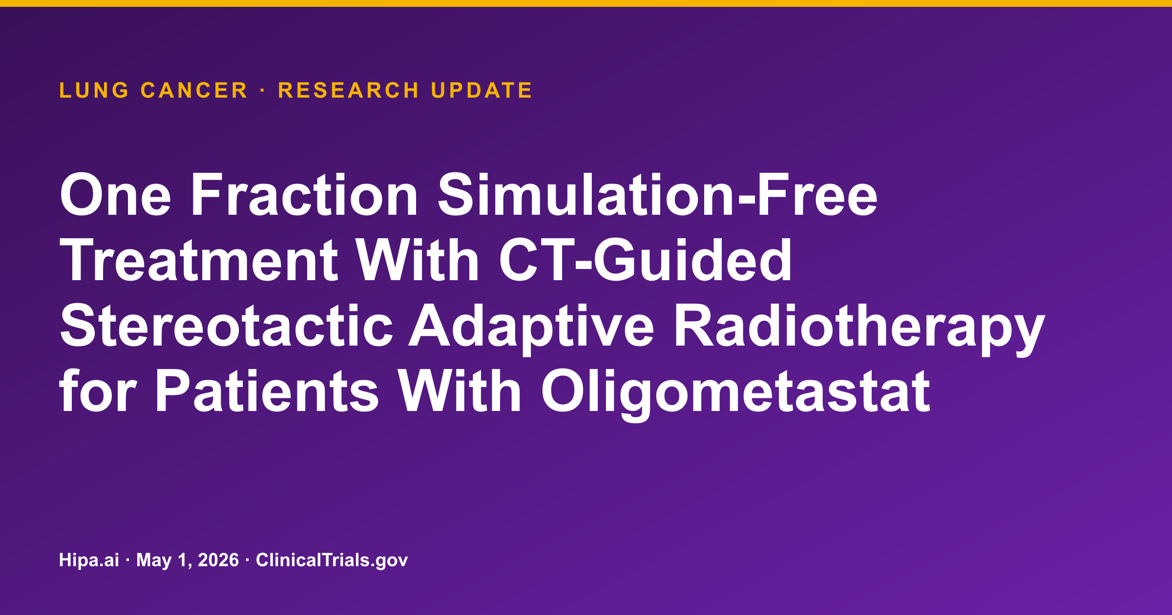 Lung Cancer: CT-Guided SBRT Workflow Feasibility Demonstrated in Trial — research update card