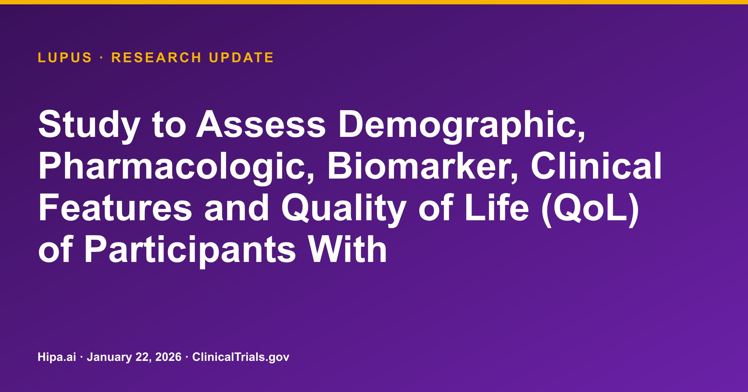 Lupus Nephritis Study Posts Demographic and Clinical Feature Results — research update card