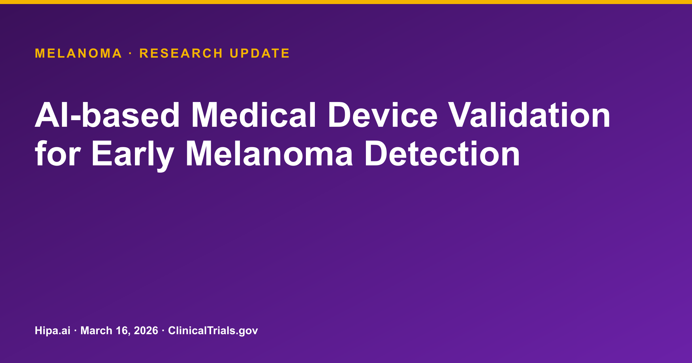 Melanoma: AI Tool Shows High Accuracy for Early Detection — research update card