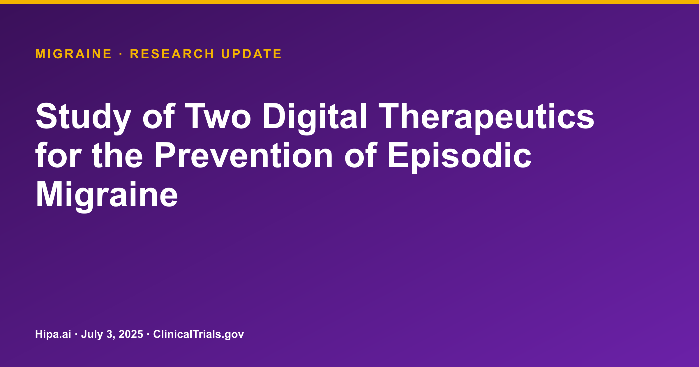 Migraine: Digital Therapeutic CT-132 Reduces Monthly Migraine Days — research update card