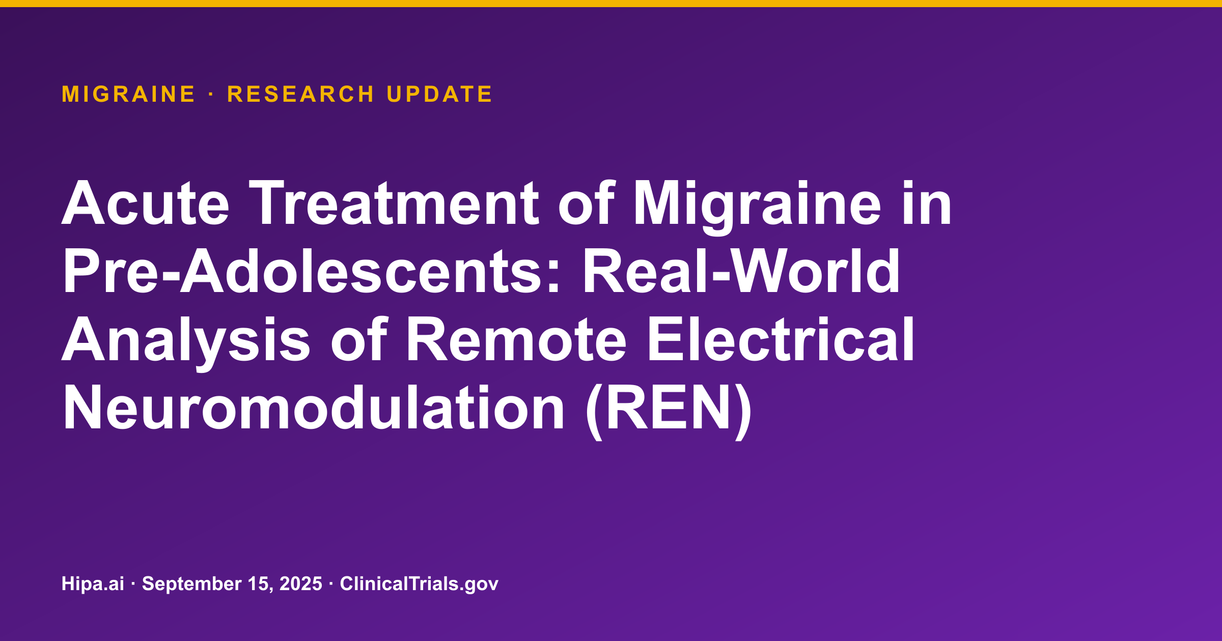 Migraine: Remote Electrical Neuromodulation Shows Zero Device-Related Adverse… — research update card