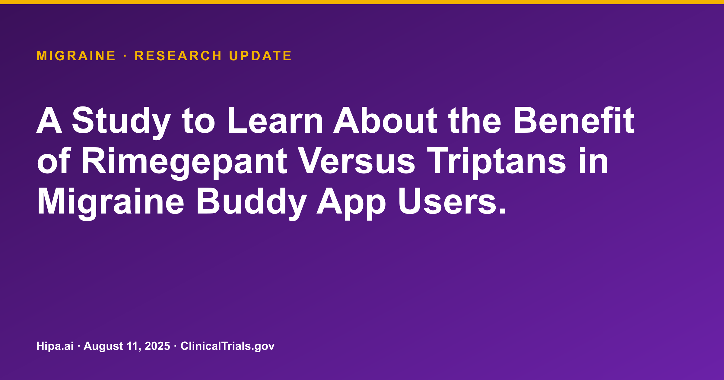 Migraine: Rimegepant vs. Triptans User Satisfaction Data Posted — research update card