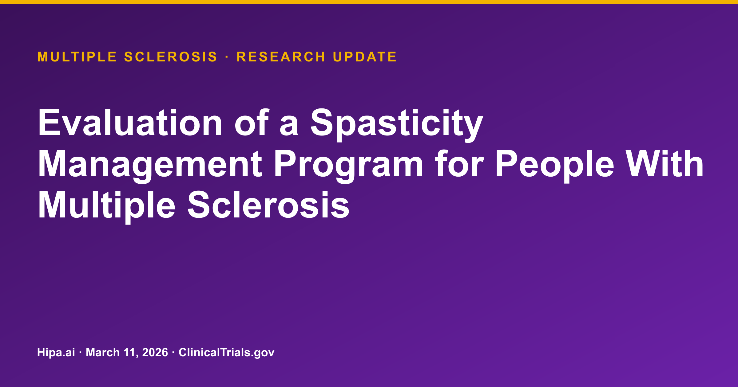 Multiple Sclerosis Spasticity Programs Show Reduced Symptoms — research update card