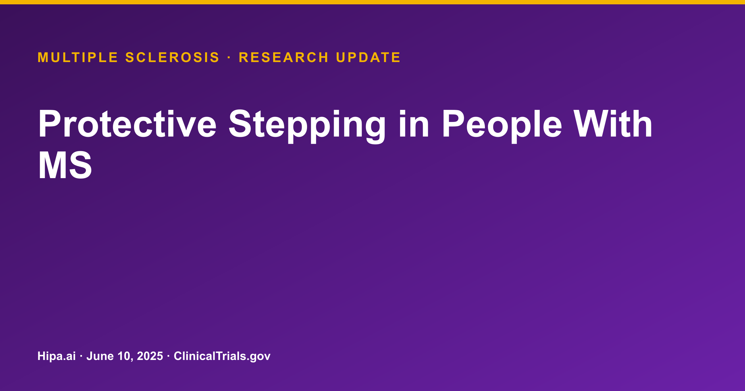 Multiple Sclerosis: Protective Stepping Reduces Reactive Step Latency — research update card