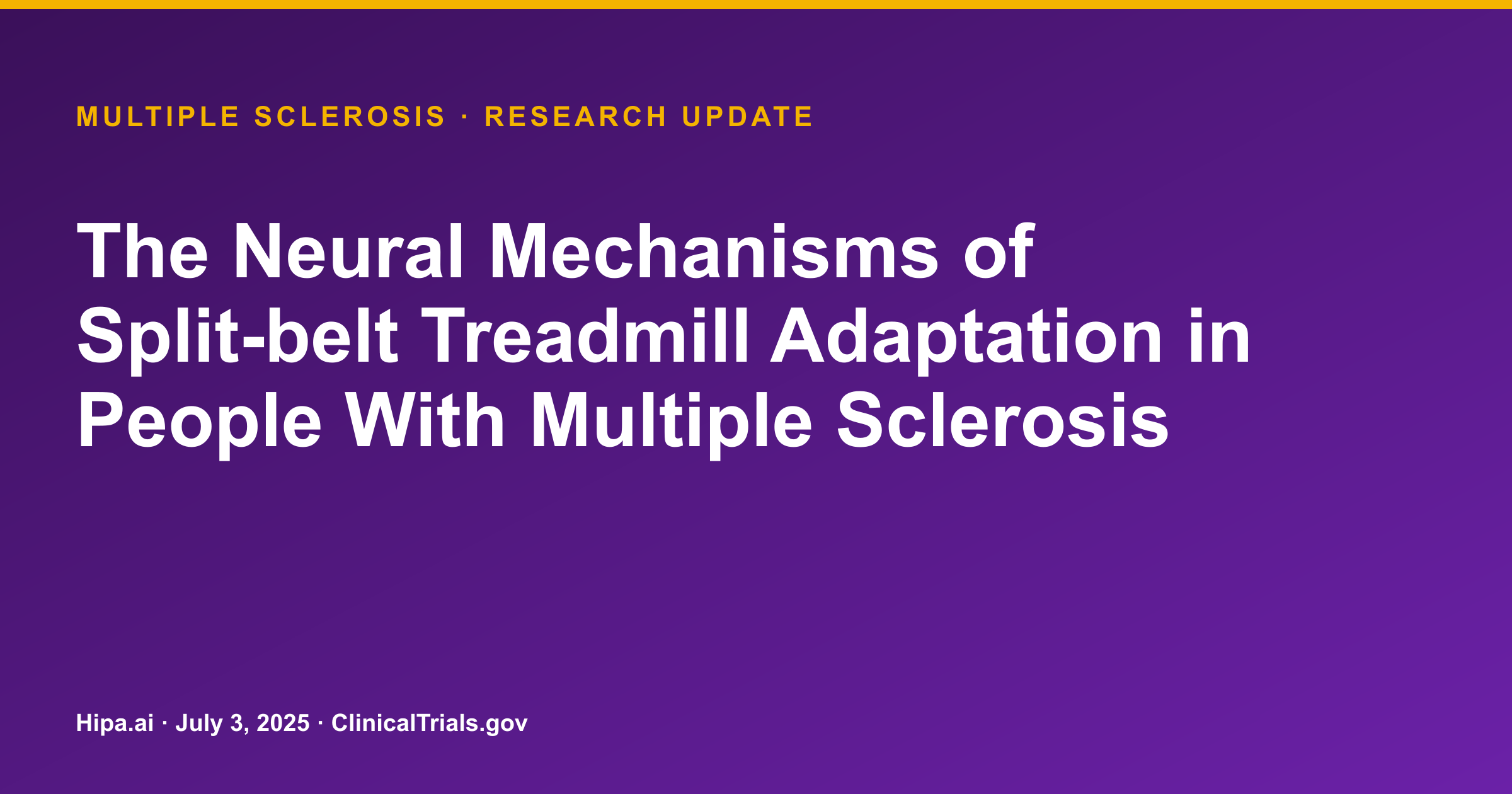 Multiple Sclerosis: TENS Reduces Cortical Activation During Treadmill Training — research update card