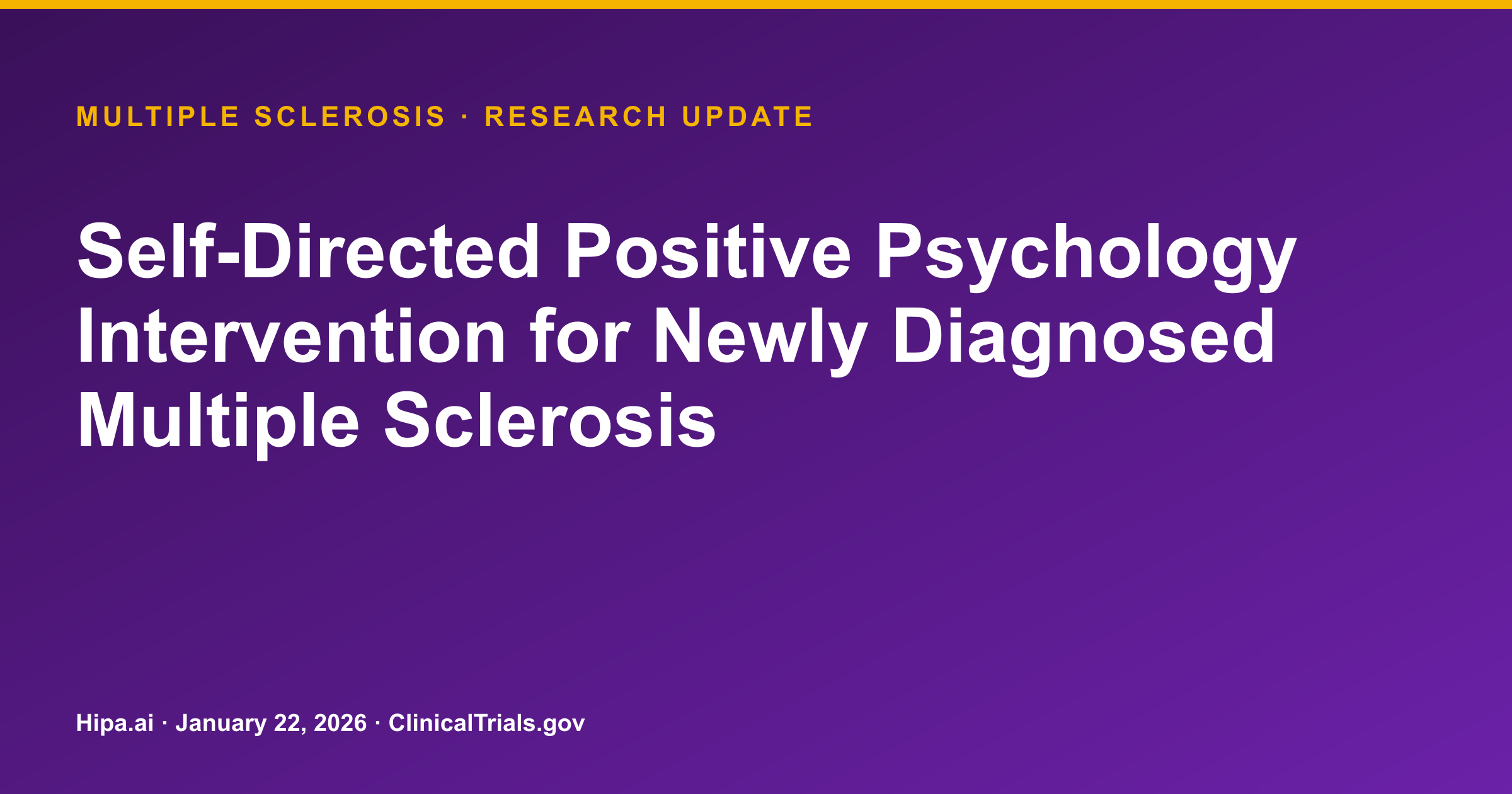 Multiple Sclerosis: Positive Psychology Intervention Improves Affect — research update card