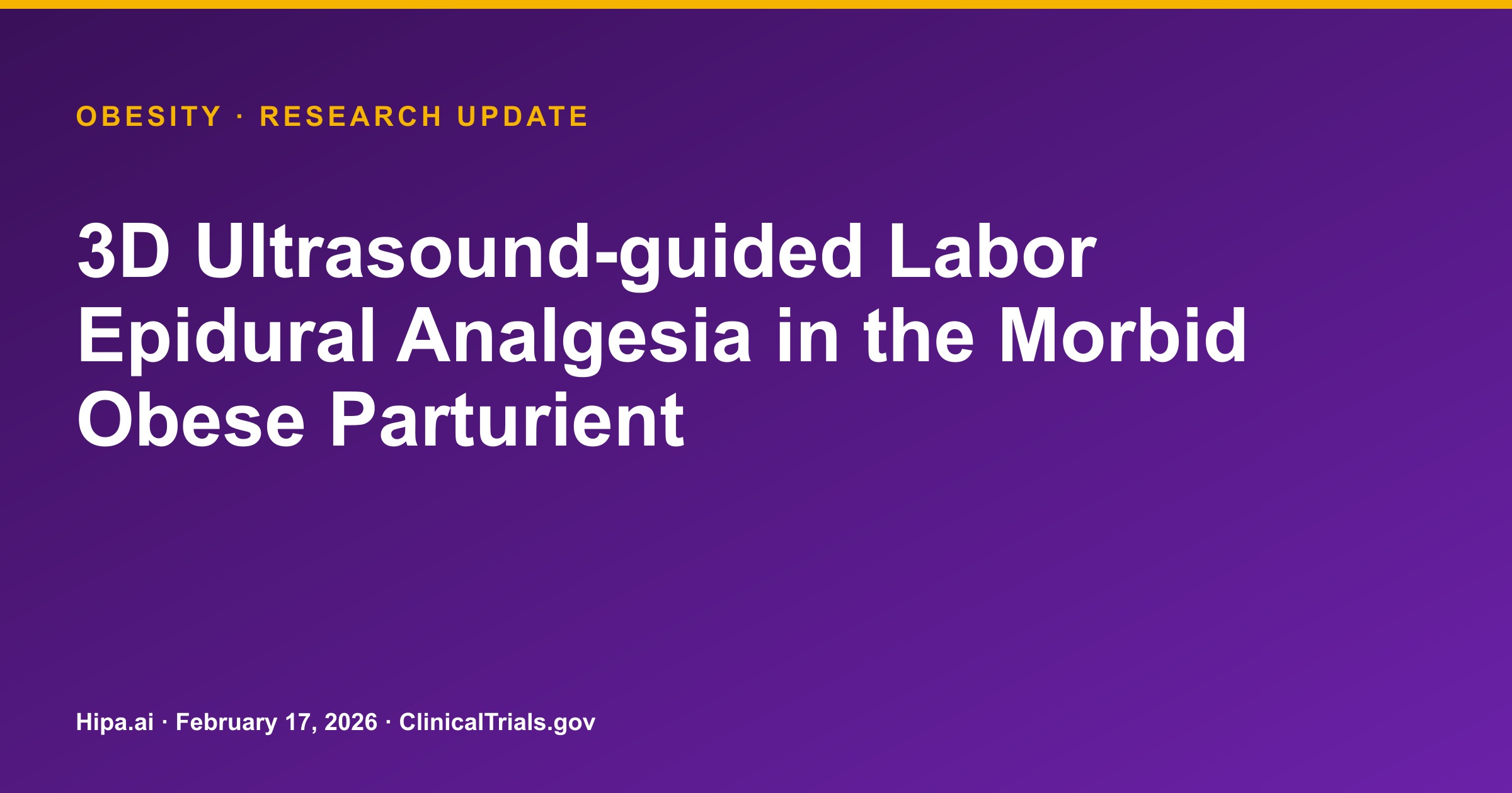 Morbid Obesity & Epidural Analgesia: Ultrasound Device Matches Palpation — research update card