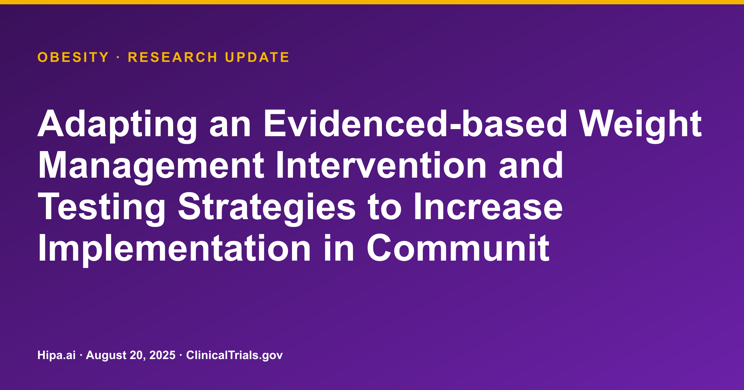 Obesity Implementation Trial: Staff Metrics Show Overall Improvement — research update card