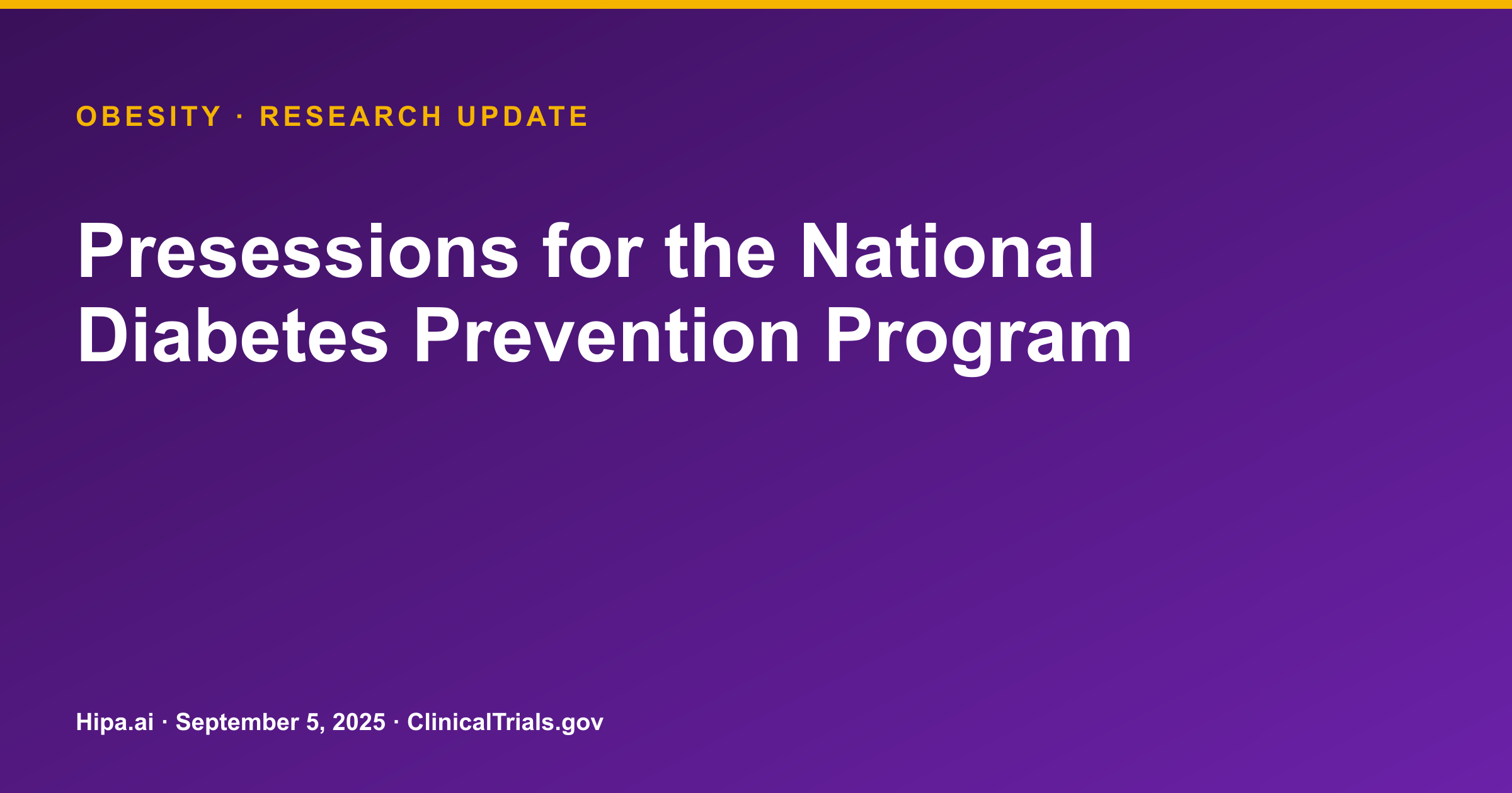 Obesity: Pre-NDPP Shows Slightly Higher Weight Loss Than Usual Care — research update card