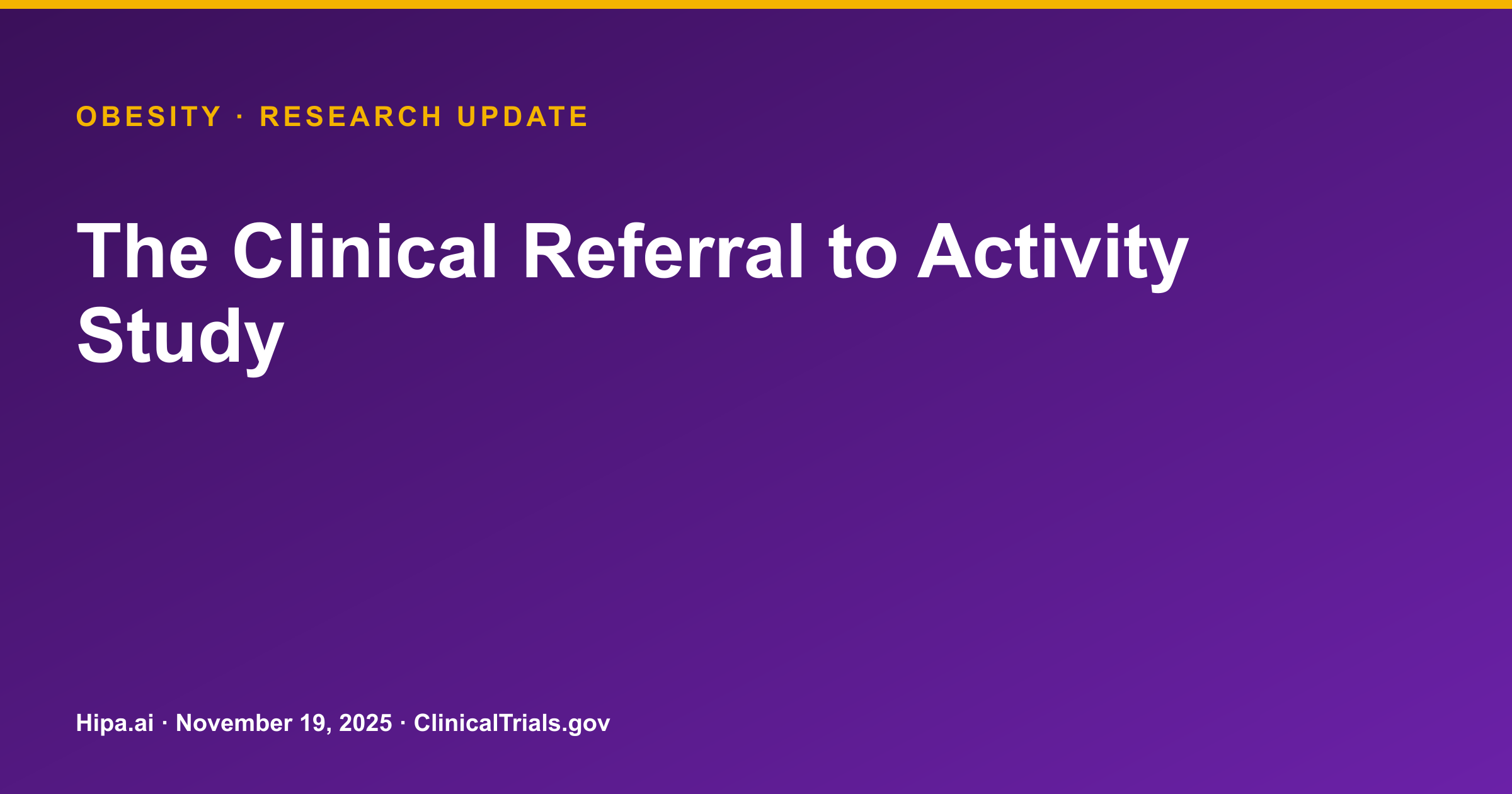 Obesity: Clinical Referral to Activity Study Posts 12-Month Results — research update card