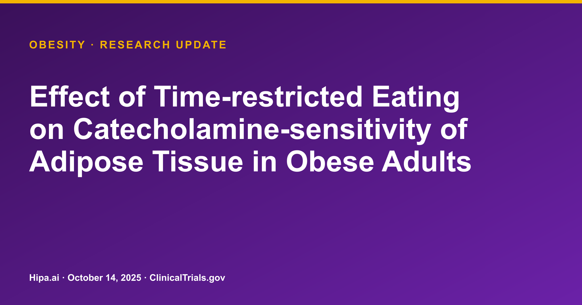 Obesity: Time-Restricted Eating Shows Greater Weight and Body Fat Reduction Obesity: Time-Restricted Eating Shows Greater Weight and Body Fat Reduction