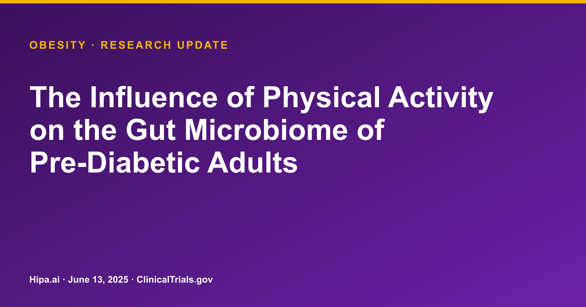 Obesity: Exercise Alters Gut Microbiome and Cardiometabolic Markers — research update card