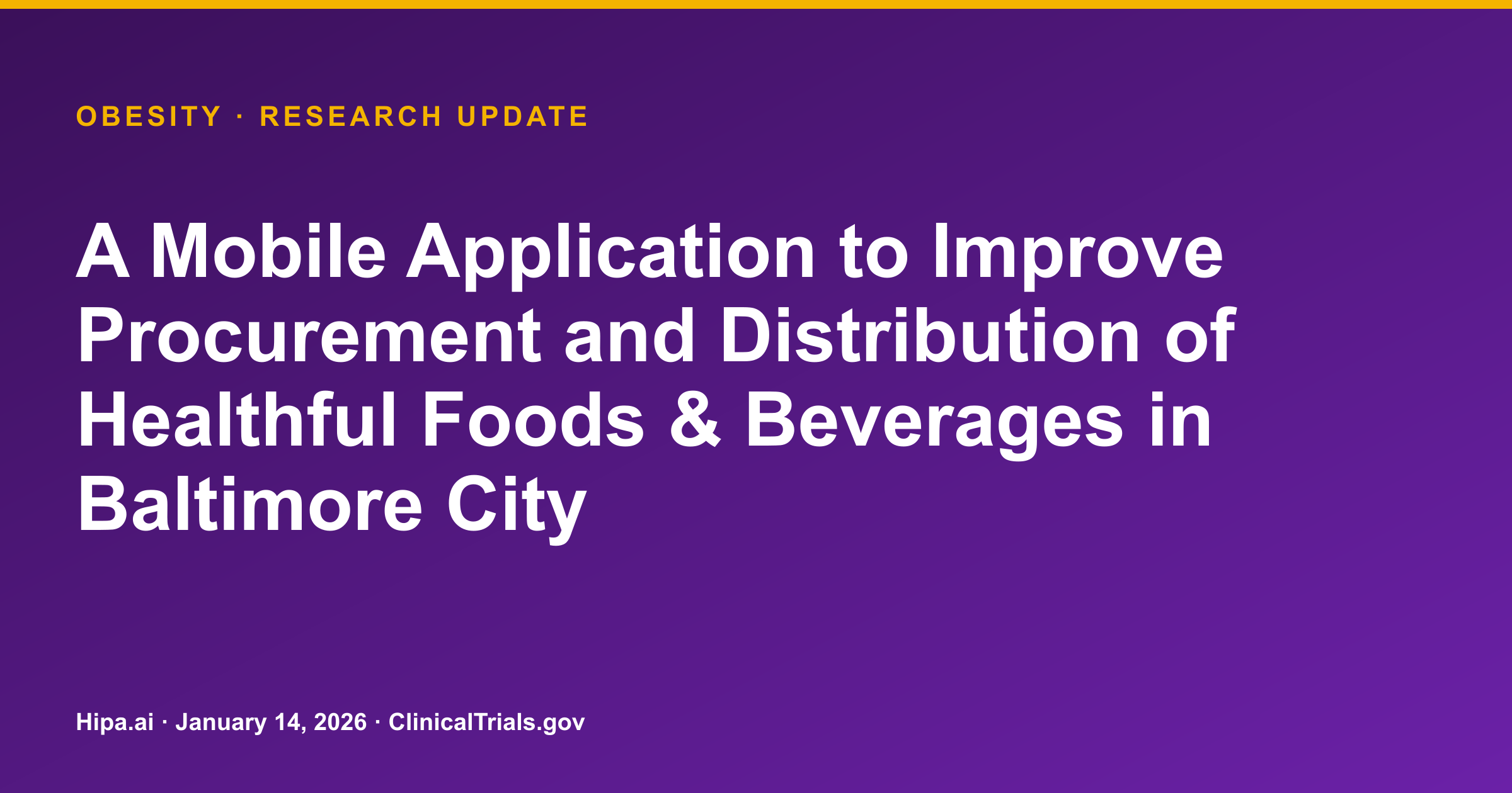 Obesity: BUD App Improves Healthy Food Sales, Acquisition Savings — research update card