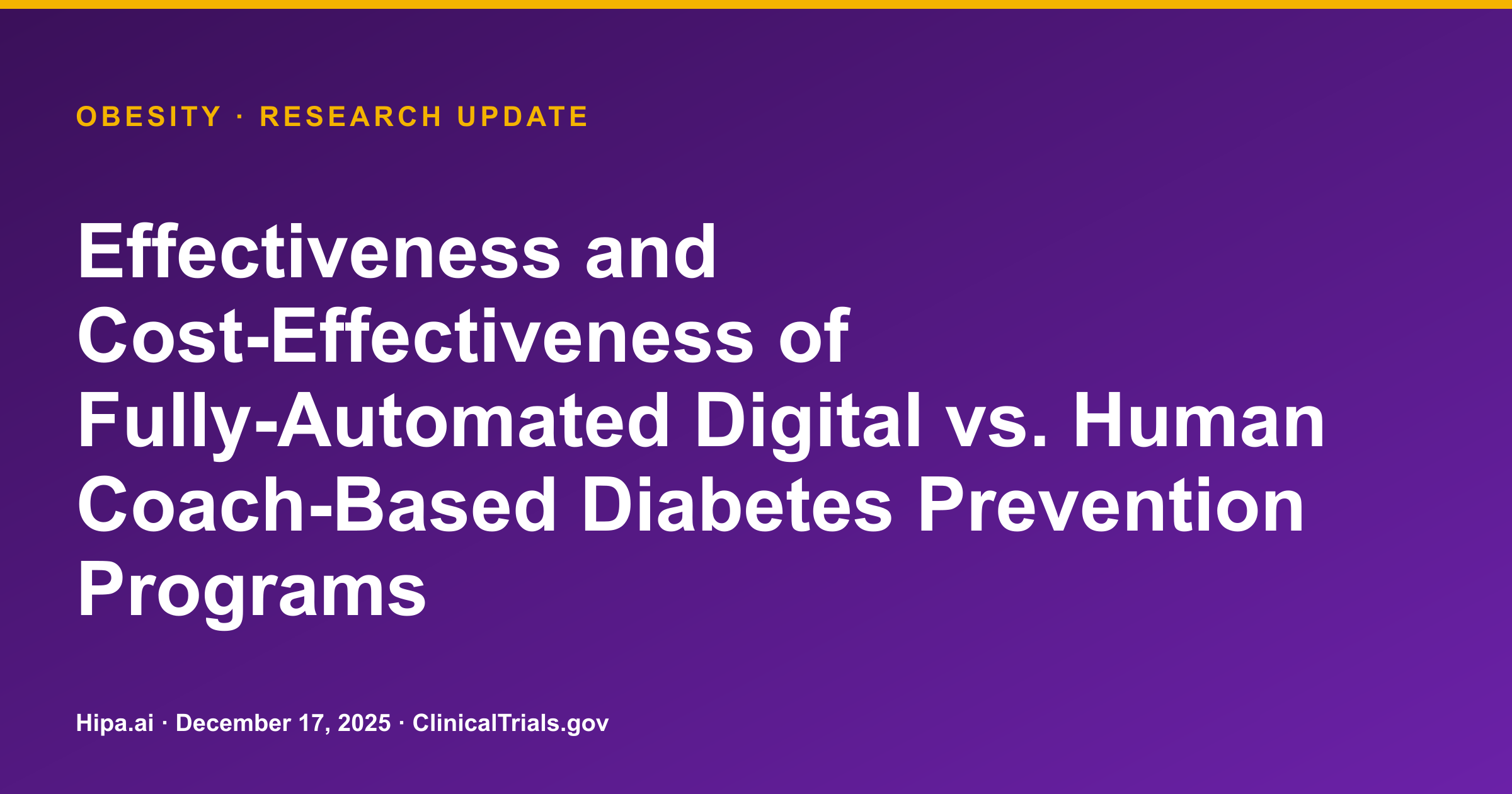 Digital vs. Human Coaching for Diabetes Prevention: Key Results Posted — research update card