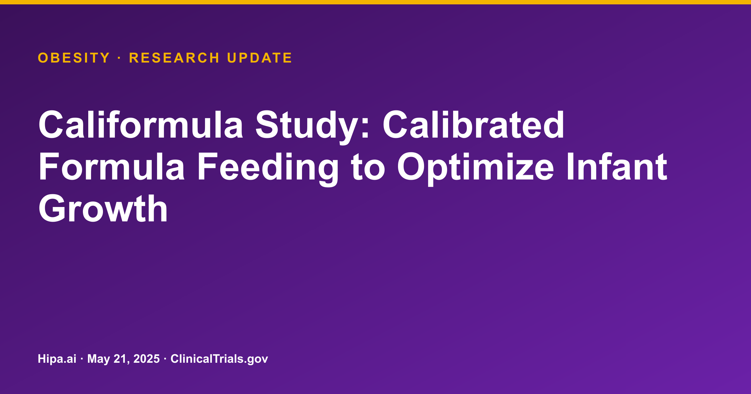 Obesity: Calibrated Formula Feeding Results Posted for Infant Growth — research update card