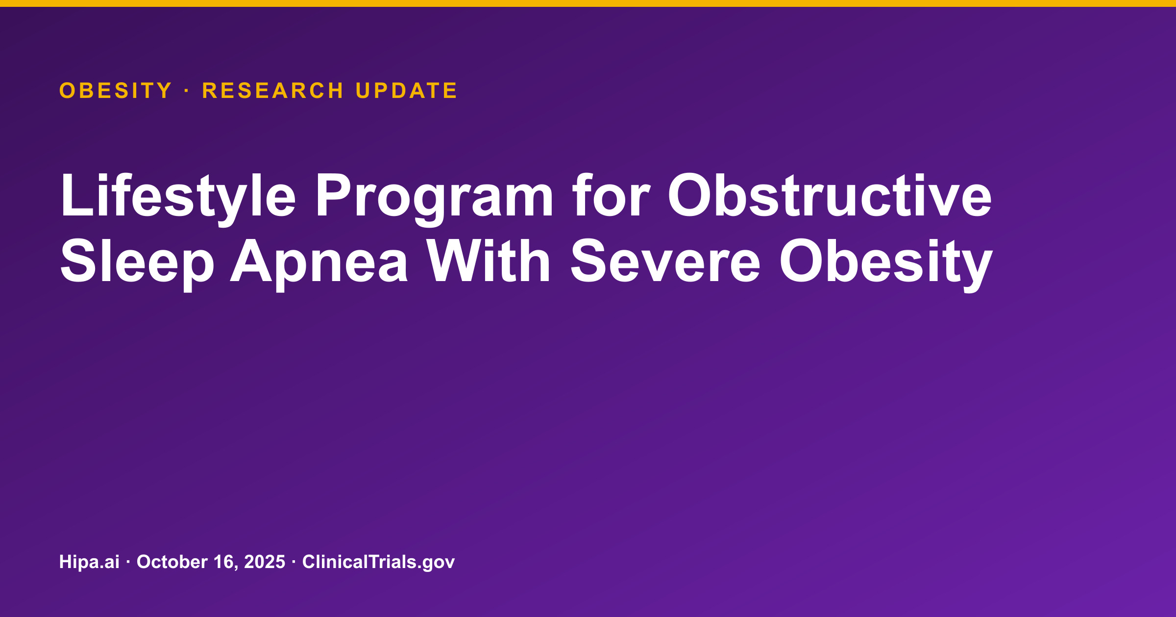 Obesity: Lifestyle Program for OSA Shows High System Usability — research update card