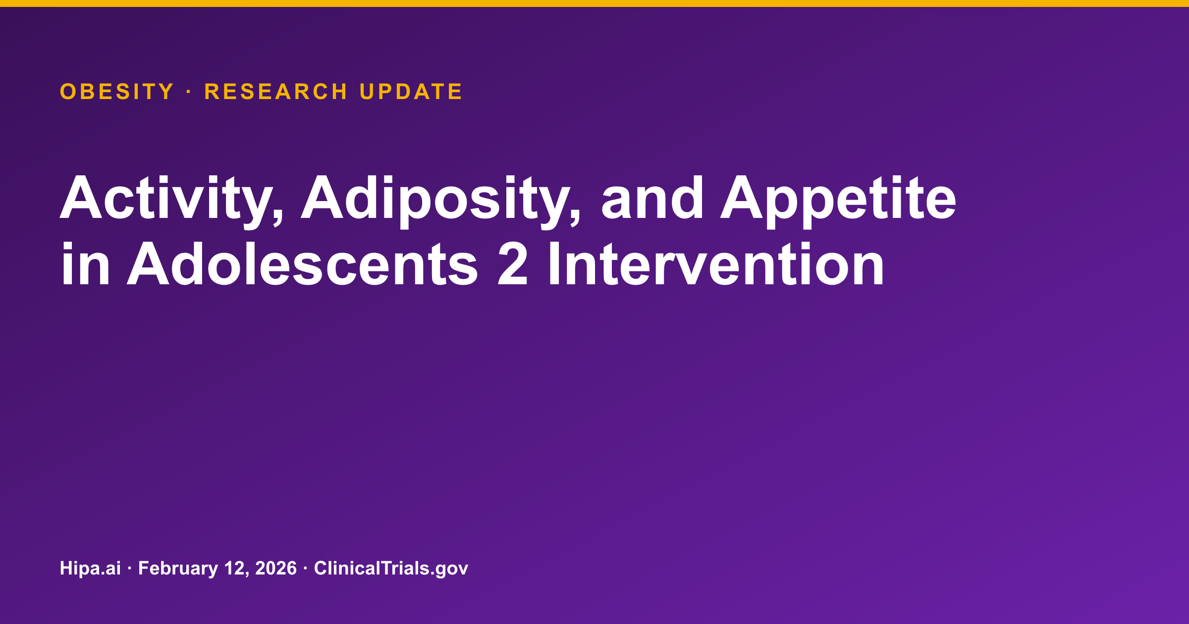 Obesity Trial: Structured Exercise Lowers Appetite in Adolescents — research update card