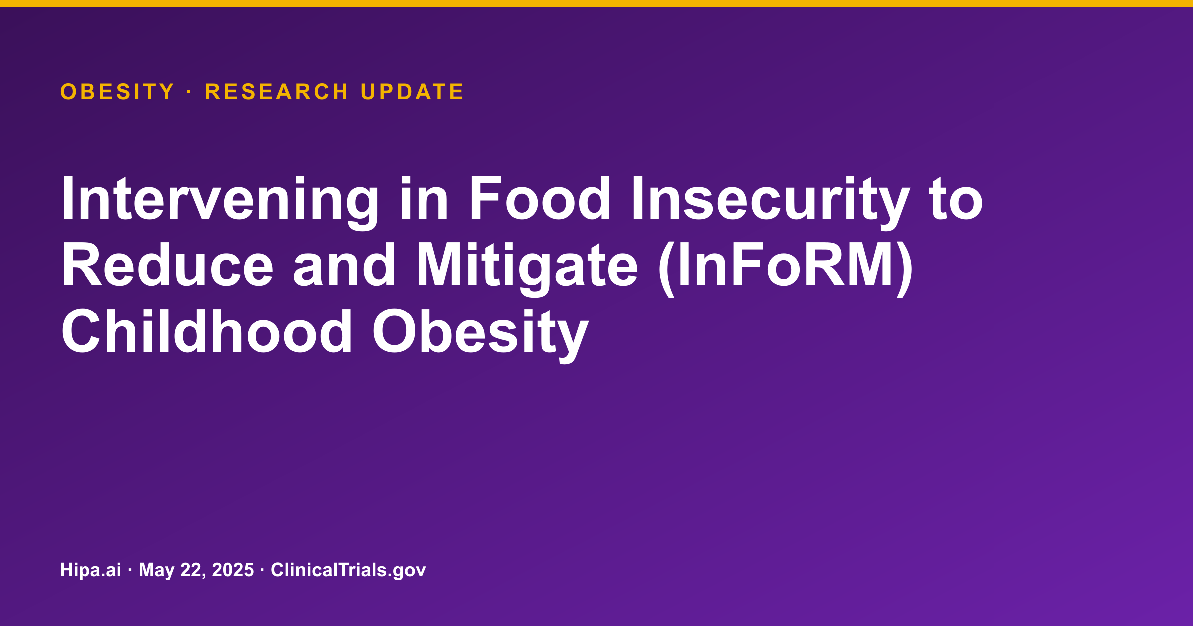 Pediatric Obesity: Feasibility Trial for Meal Kit Intervention Posts Results — research update card