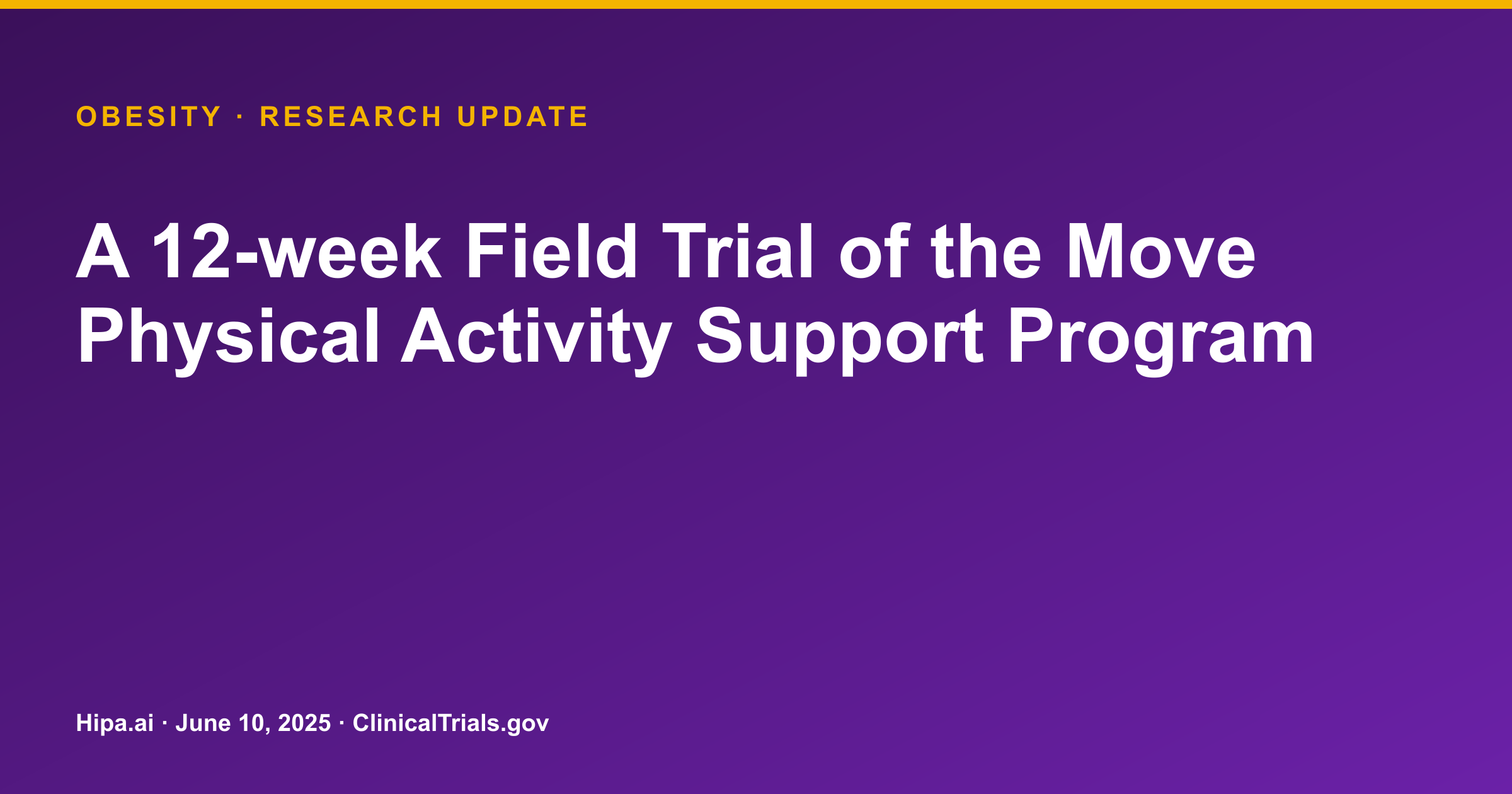 Obesity: Move Program Shows Strong Acceptability and Feasibility — research update card
